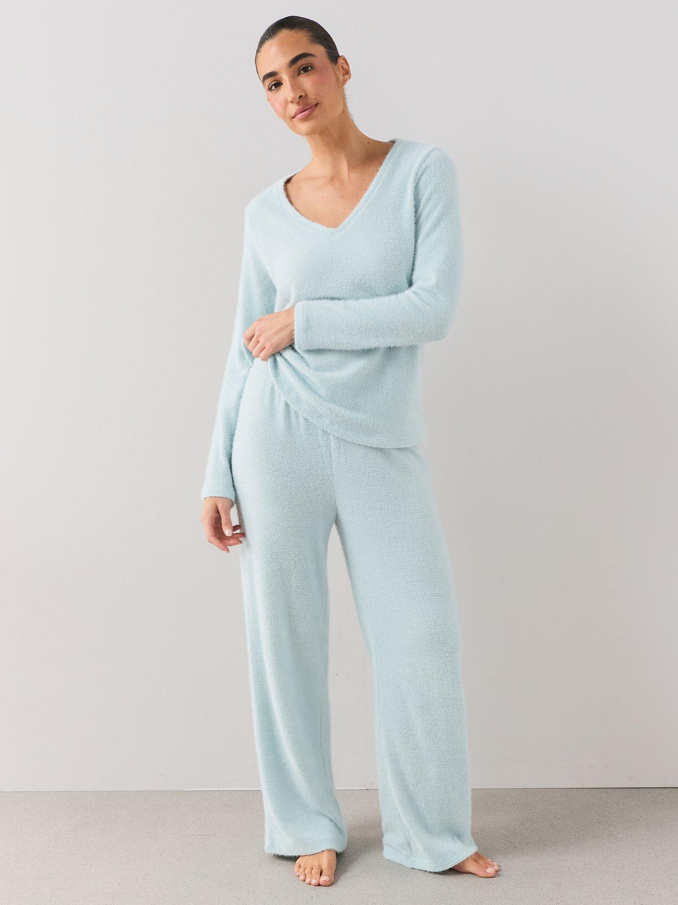 Image 1 of 7 of The Very Collection Soft Touch Knit Pyjama Set - Blue