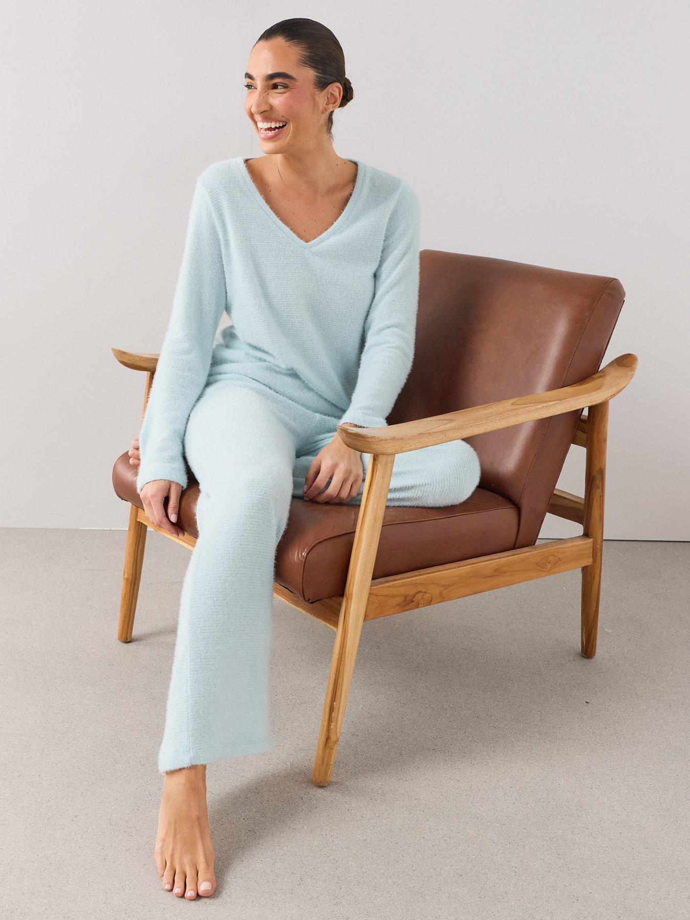 Image 3 of 7 of The Very Collection Soft Touch Knit Pyjama Set - Blue