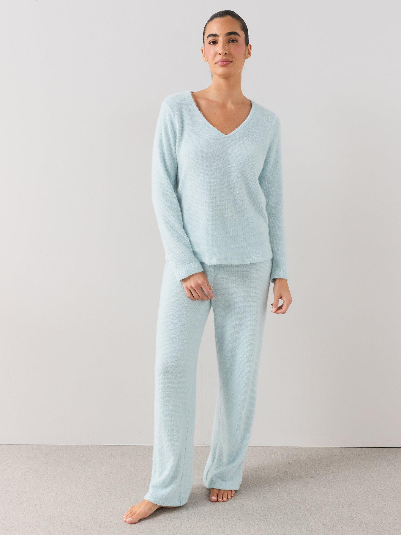 Image 5 of 7 of The Very Collection Soft Touch Knit Pyjama Set - Blue
