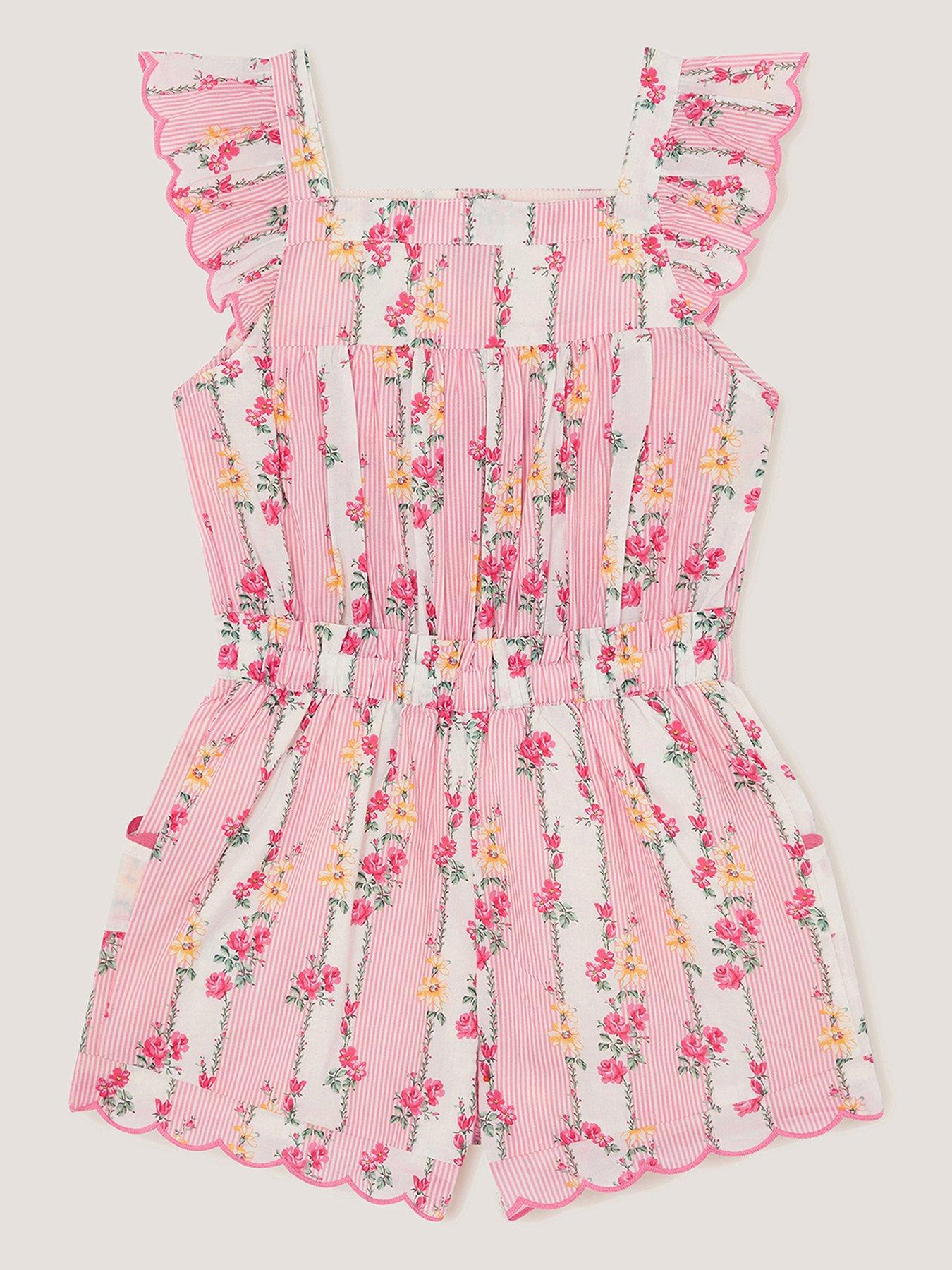 Image 2 of 3 of Monsoon Girls Country Charm Playsuit - Pink