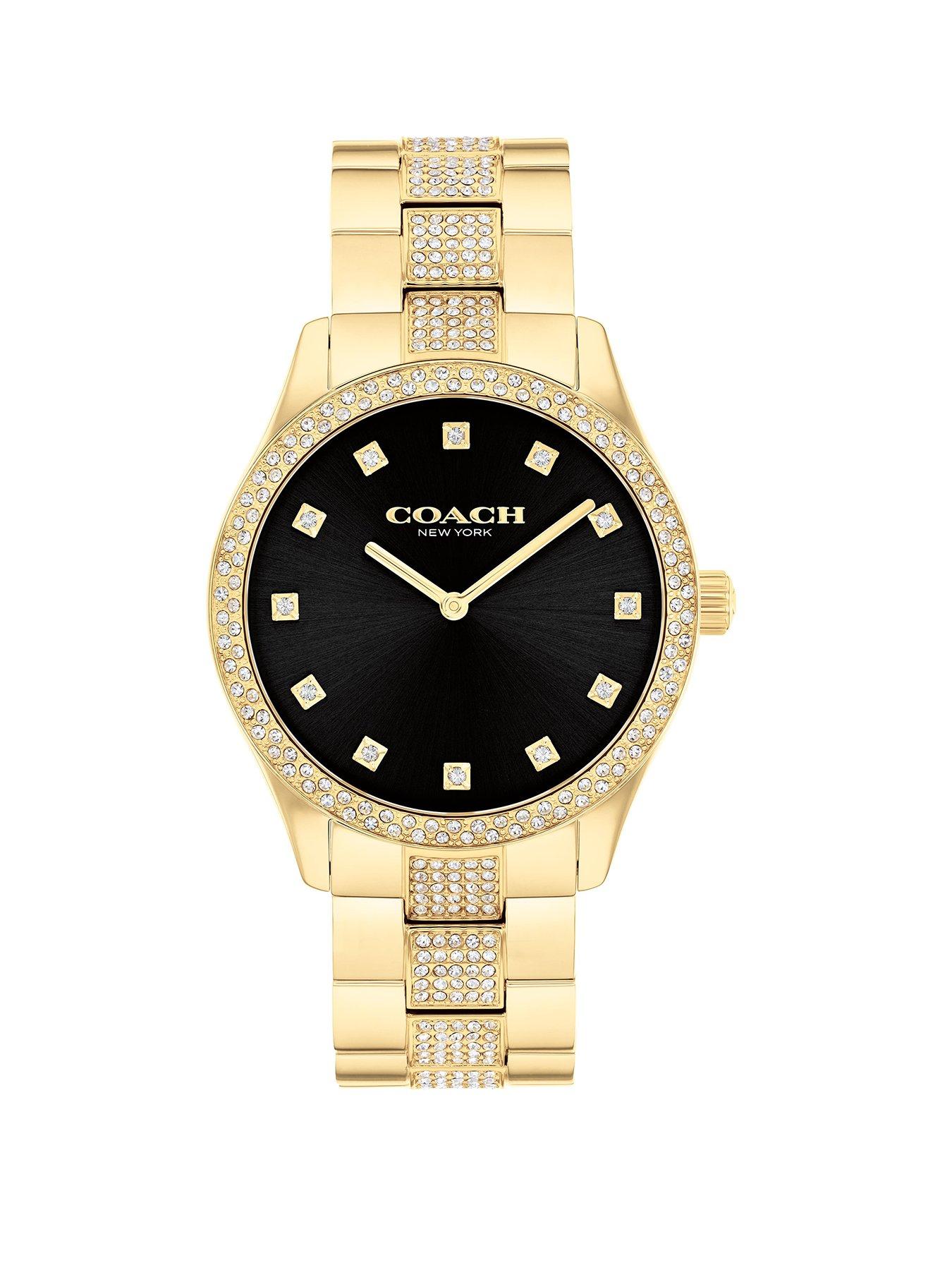 COACH Coach Ladies Brooks Gold IP Bracelet Watch