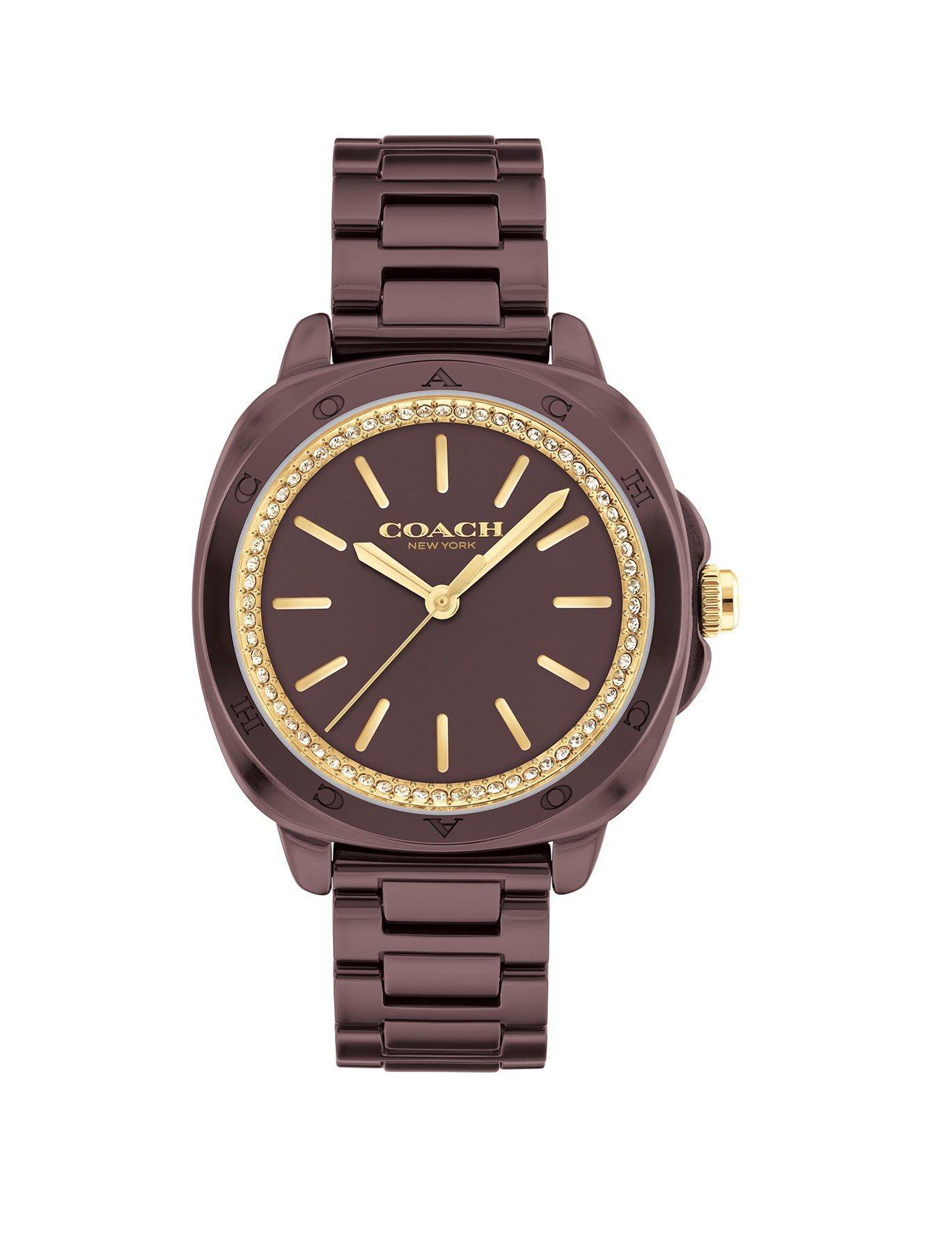 COACH Coach Ladies Kitt Burgundy Ceramic Bracelet Watch