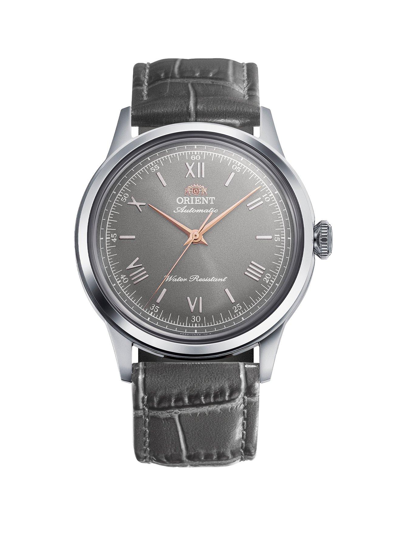 Orient Bambino 38mm Non-Date Red Dial Brown Leather Strap