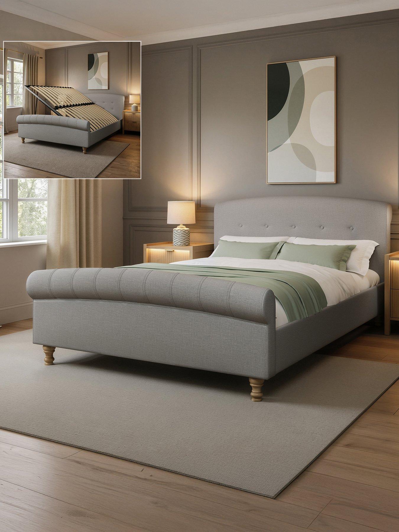 Xr Living Camille Sleigh Shadow Ottoman Bed