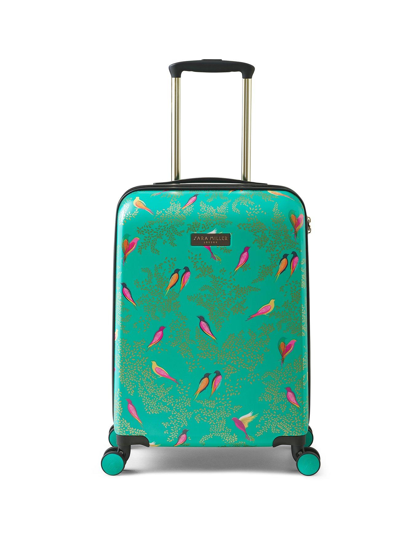 Image 1 of 7 of Sara Miller Cabin 4 Wheeled Trolley Case - Green Birds
