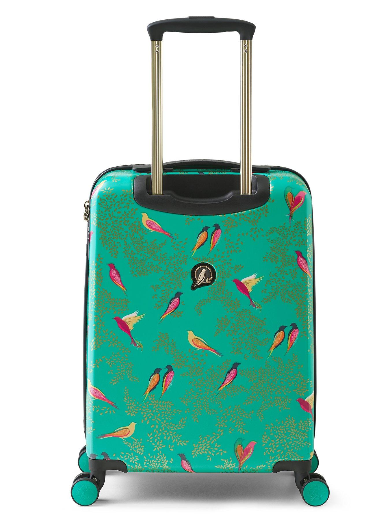 Image 2 of 7 of Sara Miller Cabin 4 Wheeled Trolley Case - Green Birds