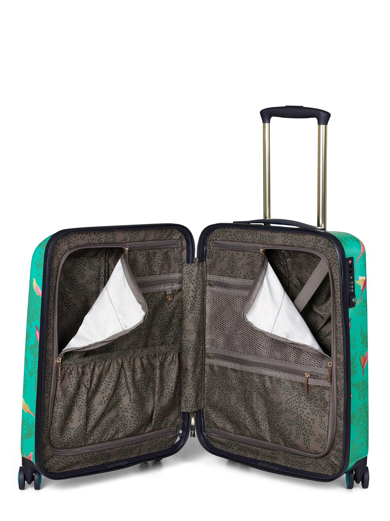 Image 3 of 7 of Sara Miller Cabin 4 Wheeled Trolley Case - Green Birds