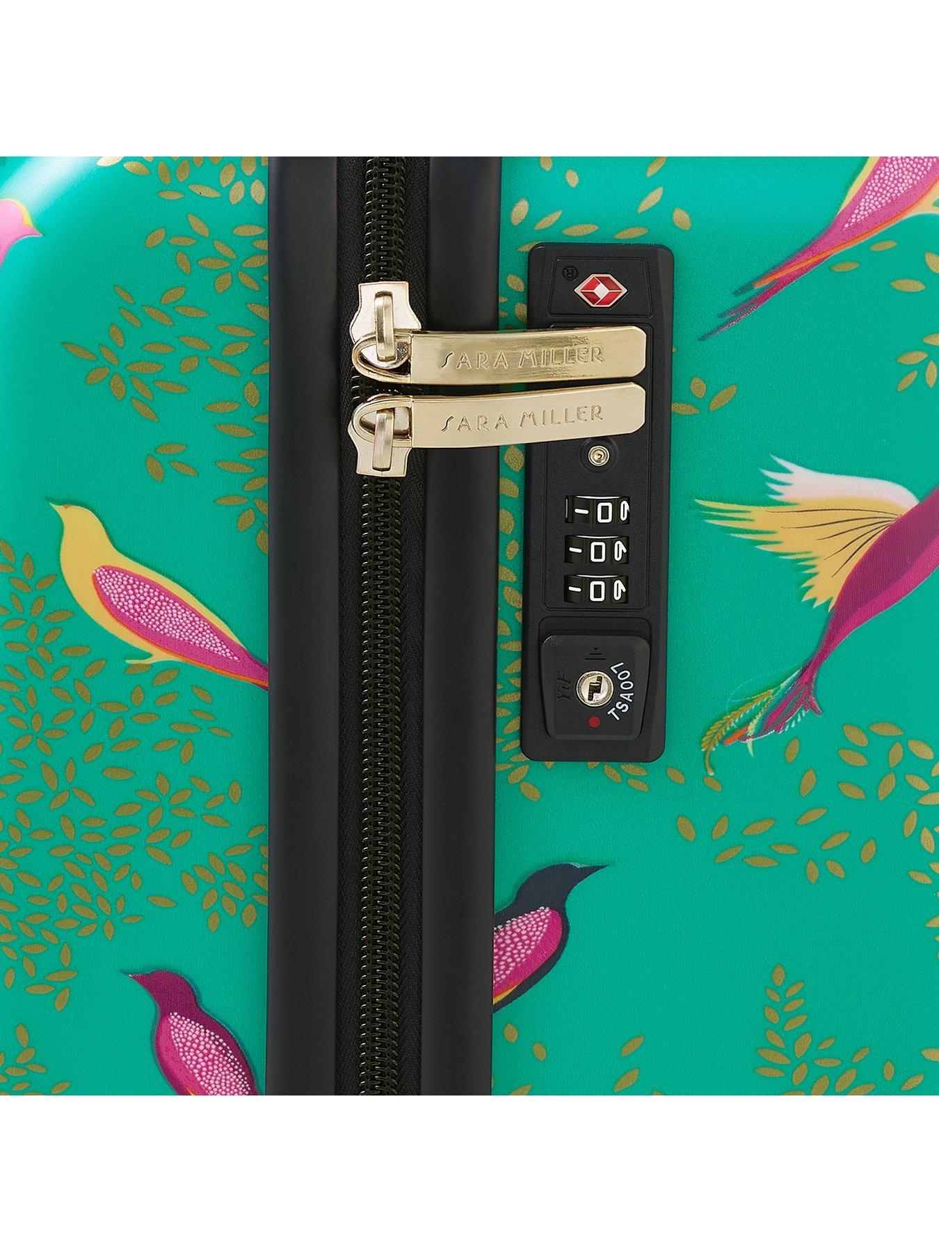 Image 4 of 7 of Sara Miller Cabin 4 Wheeled Trolley Case - Green Birds