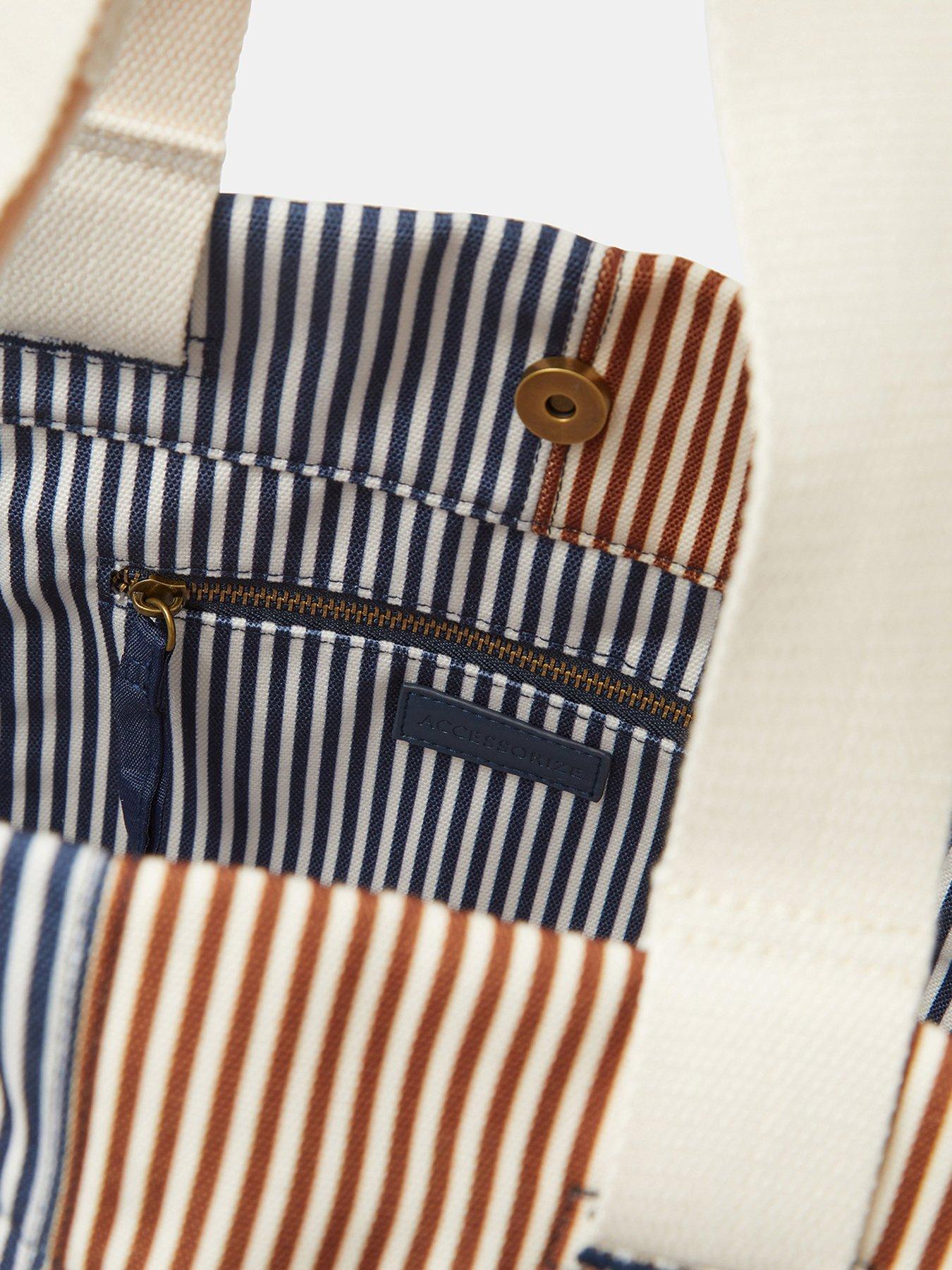 Image 4 of 5 of Accessorize Large Stripe Shopper Bag