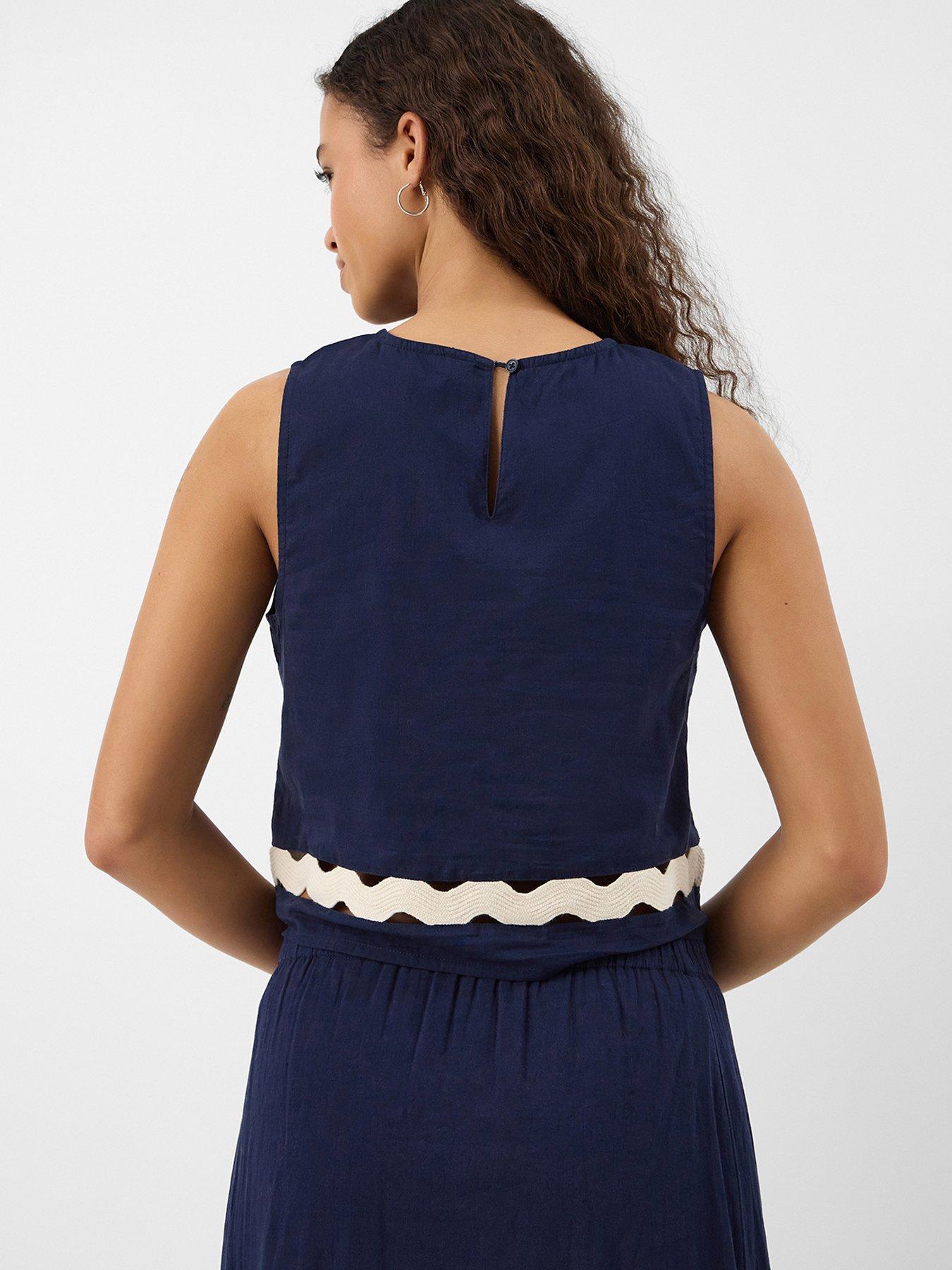 Accessorize Ric Rac Sleeveless Top - Blue | Very