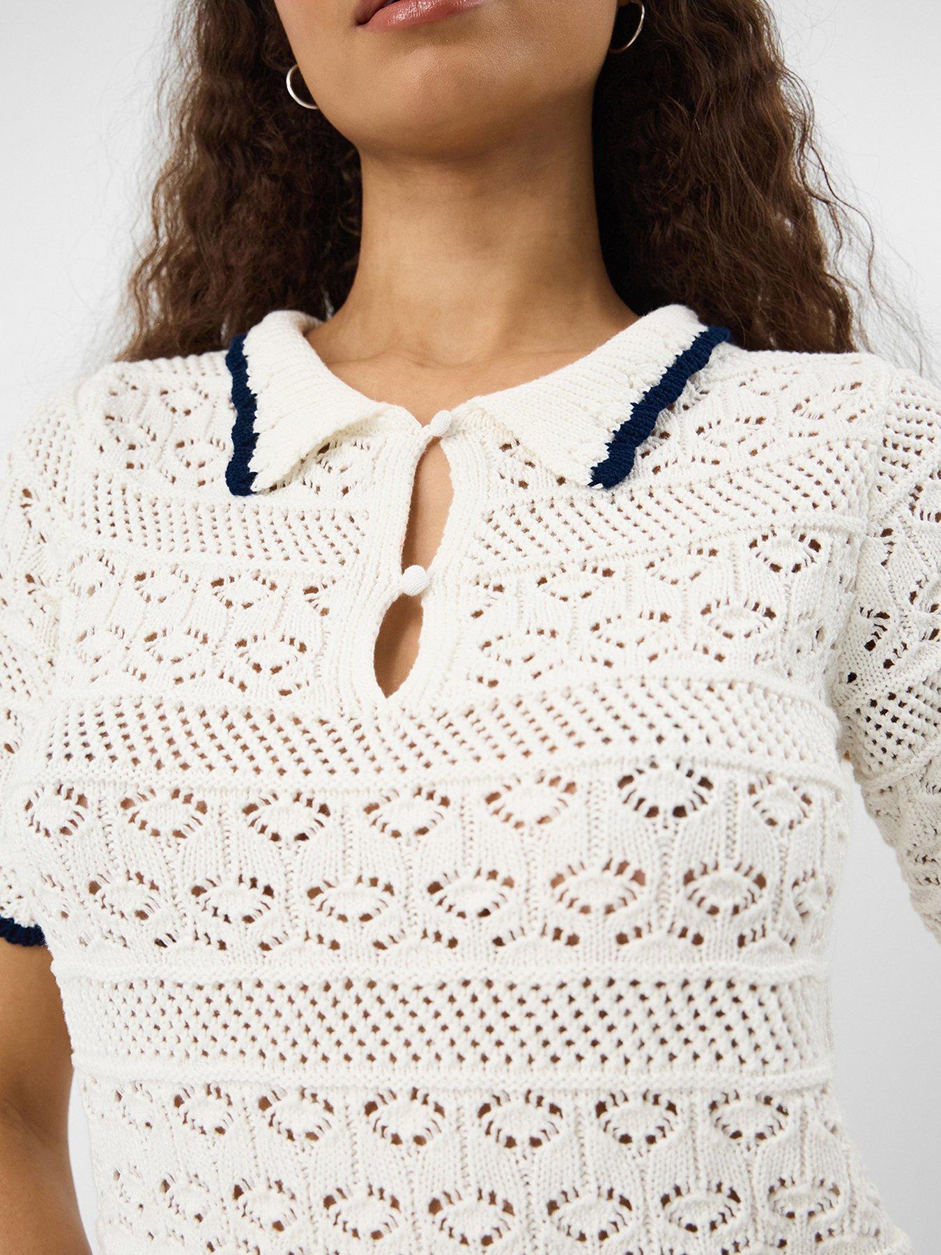 Image 4 of 5 of Accessorize Knitted Polo Shirt - Cream