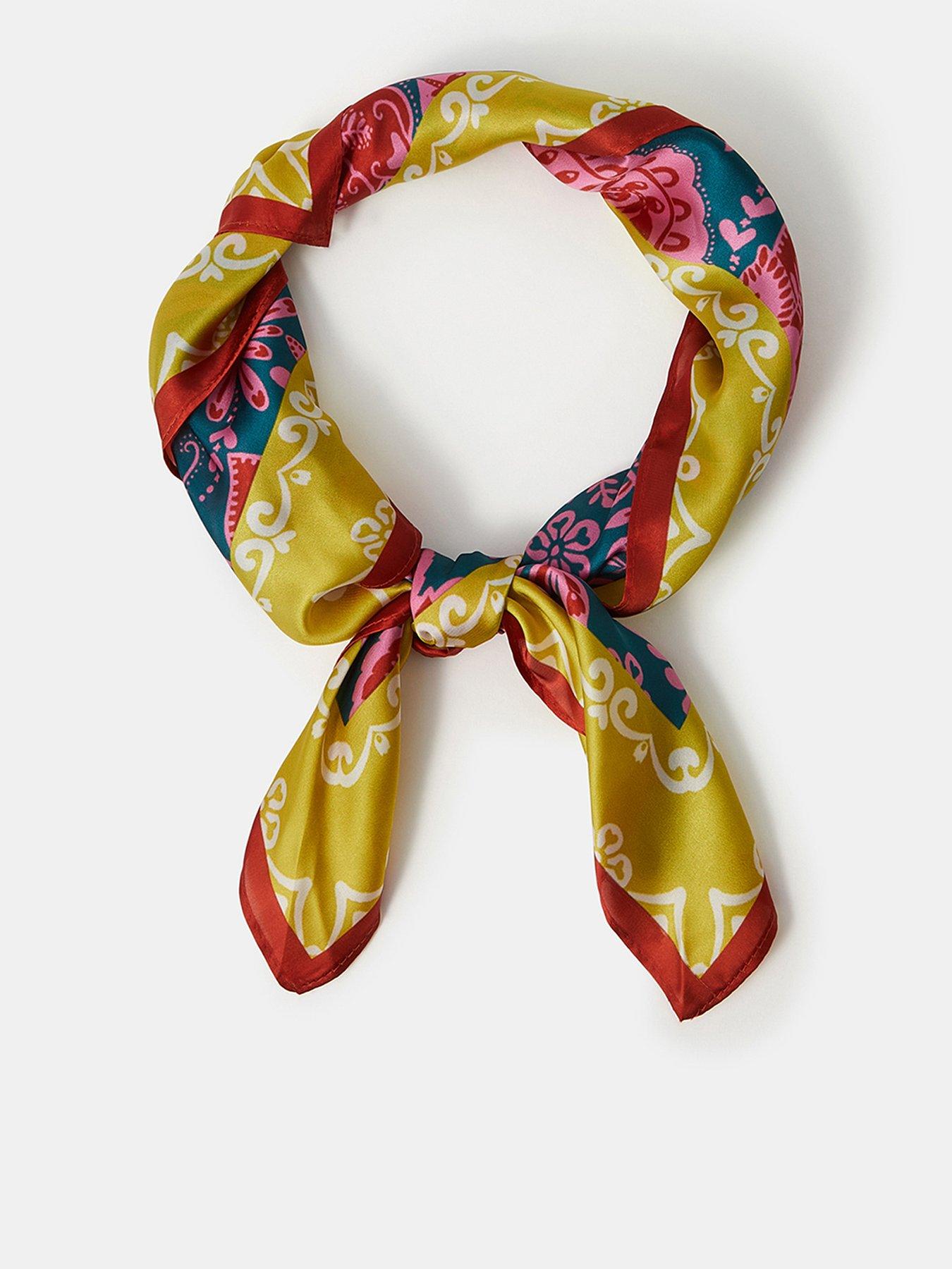 Accessorize Tropical Print Satin Square Scarf - Multi