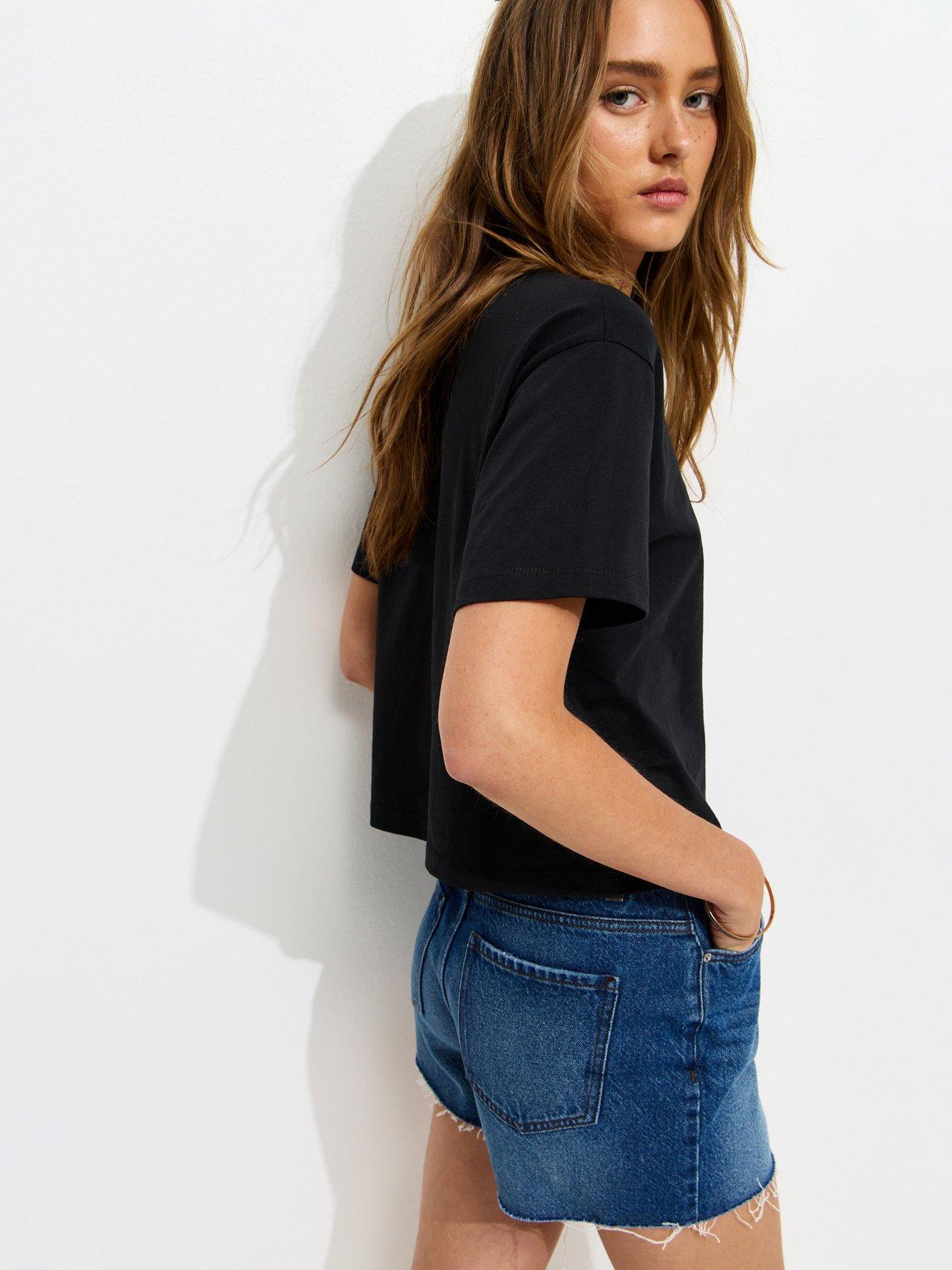 Image 4 of 5 of New Look Cotton Boxy T-Shirt - Black