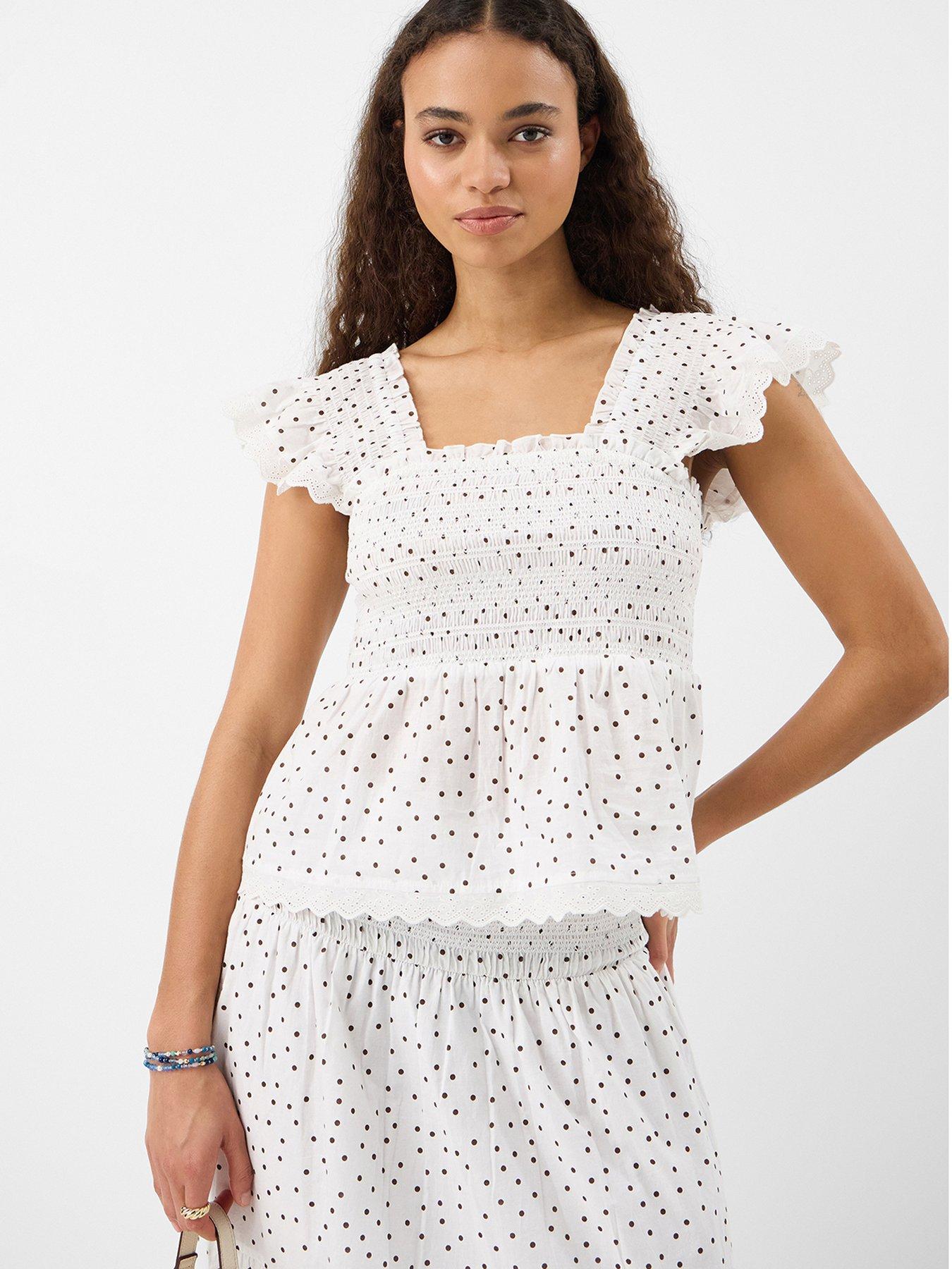 Accessorize Frill Polka Dot Smocked Top