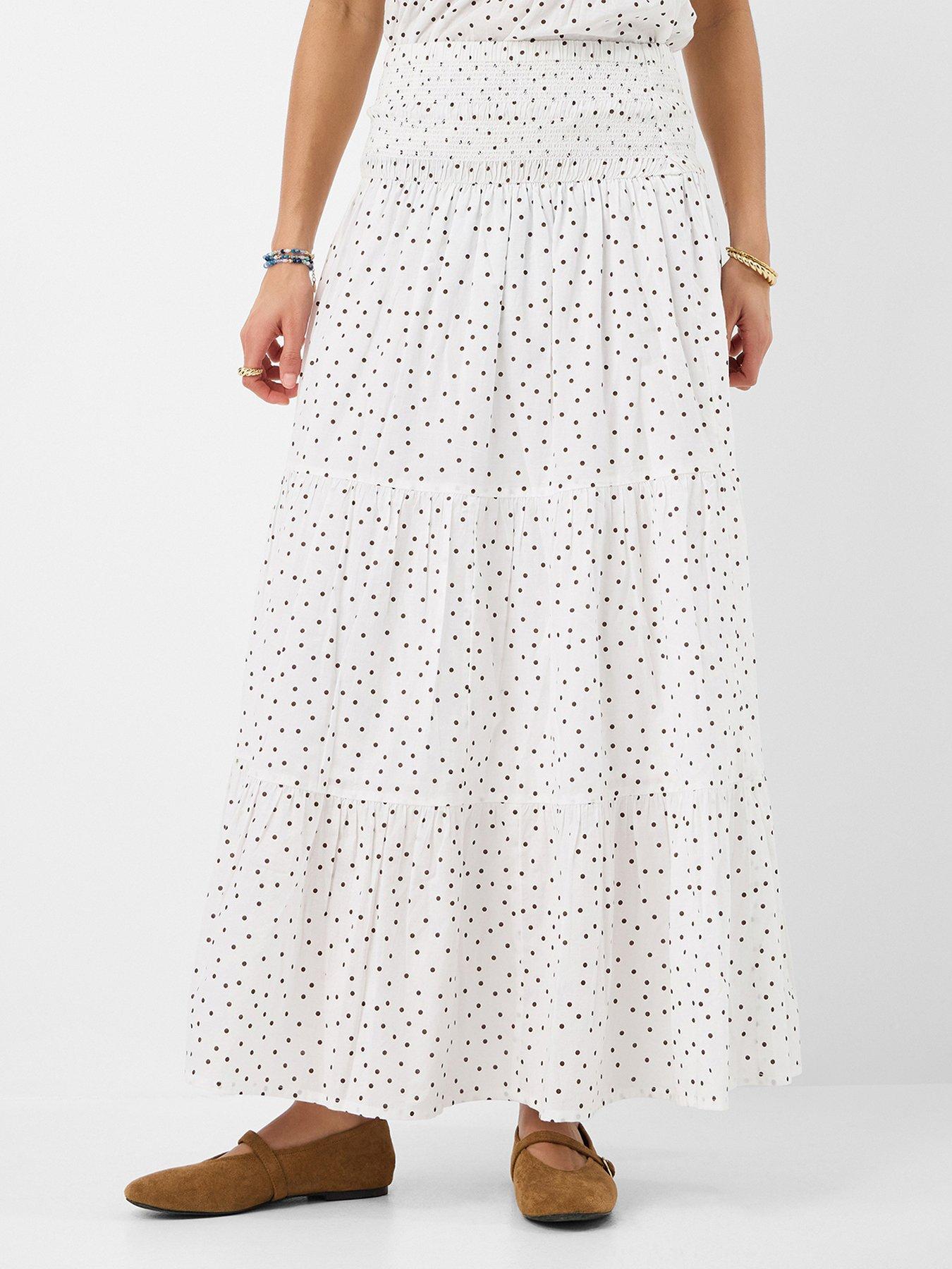 Accessorize Polka Dot Tiered Maxi Skirt