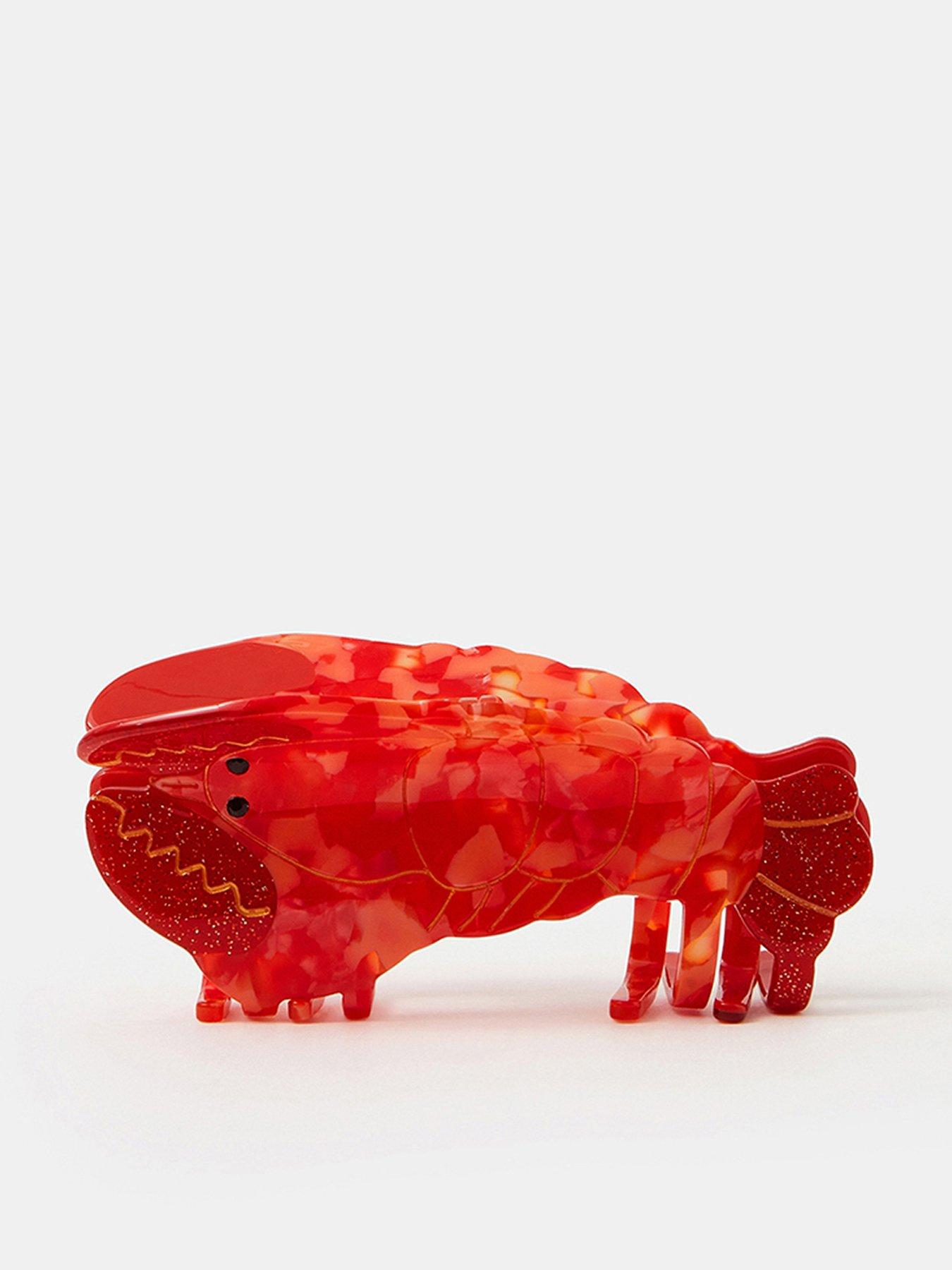 Image 1 of 3 of Accessorize Lobster Claw Clip - Red