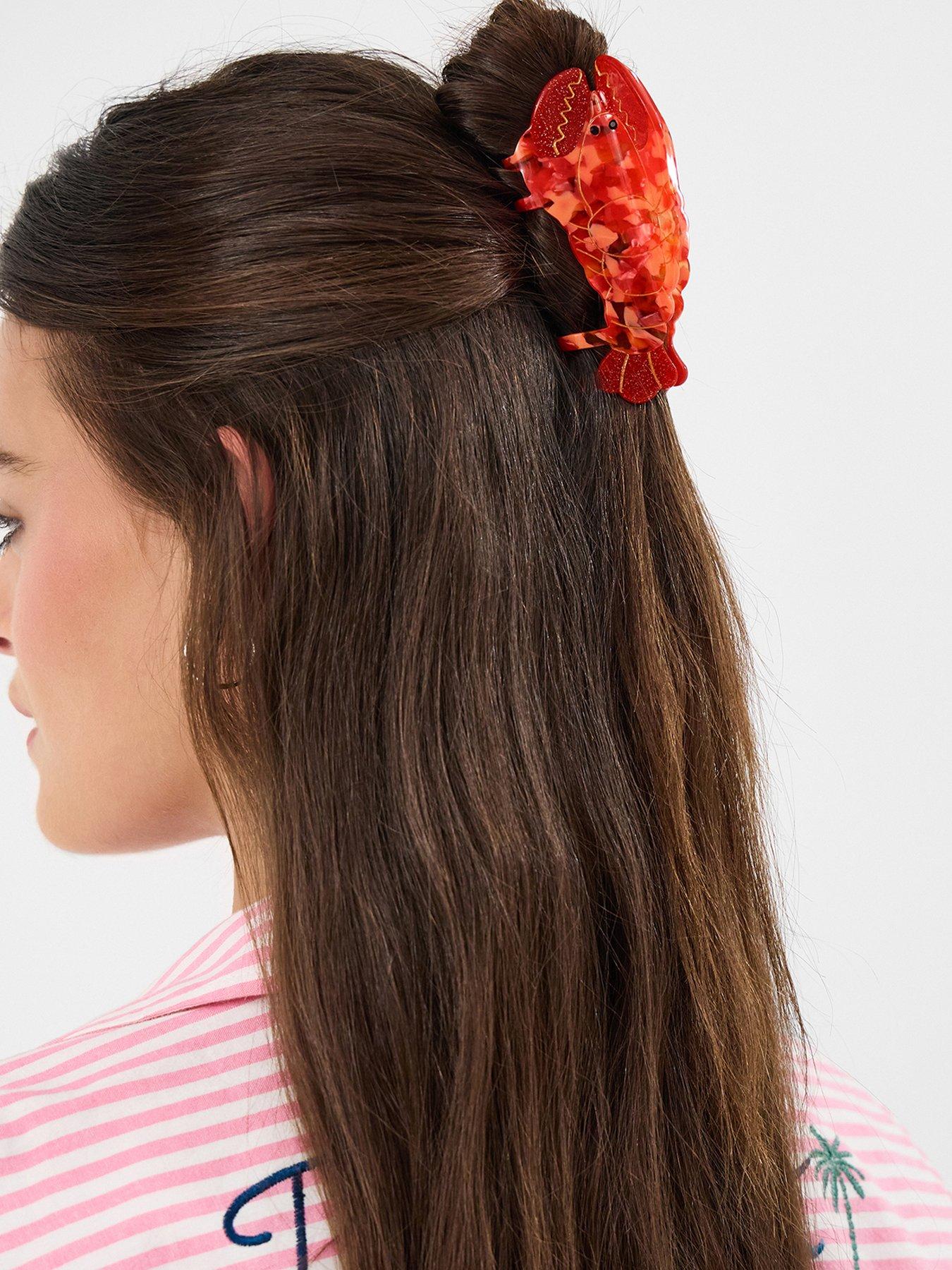 Image 2 of 3 of Accessorize Lobster Claw Clip - Red