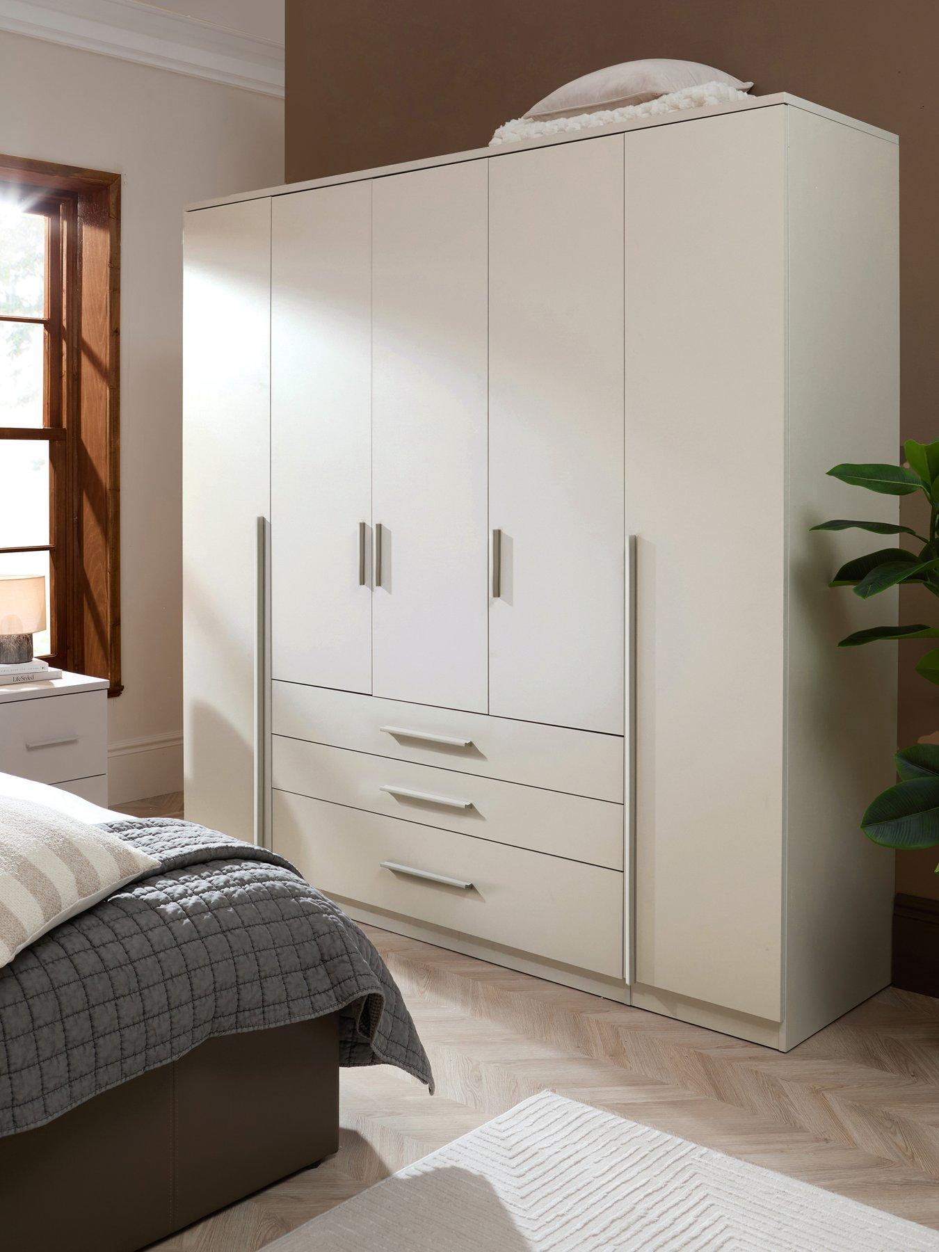 The Very Collection Murcia 5 Door, 3 Drawer Combi Wardrobe - Oatmeal