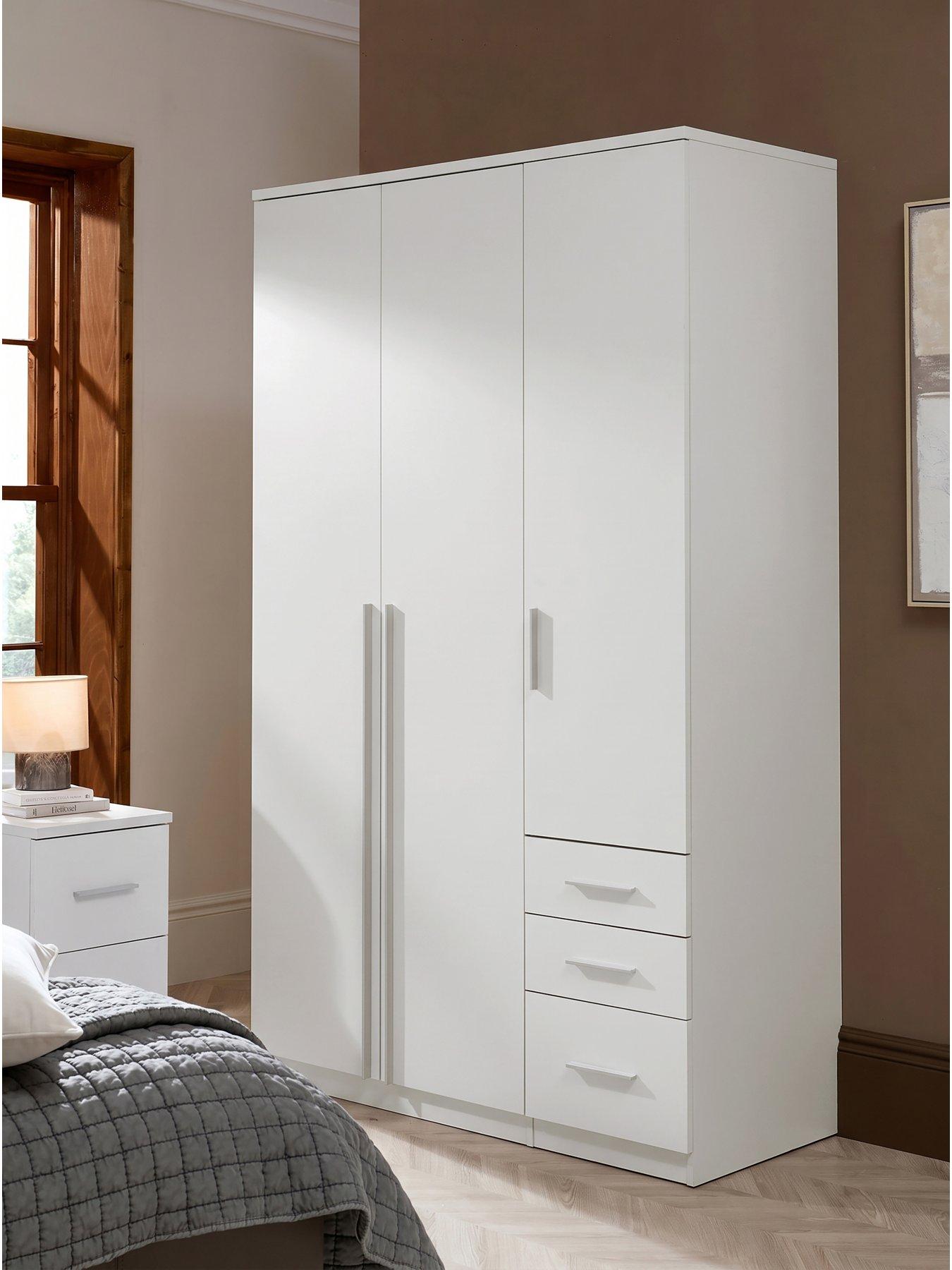 Image 1 of 7 of The Very Collection Murcia 3 Door, 3 Drawer Combi Wardrobe - White