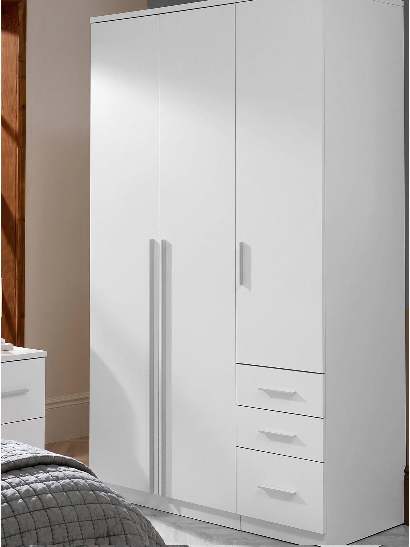 Image 3 of 7 of The Very Collection Murcia 3 Door, 3 Drawer Combi Wardrobe - White