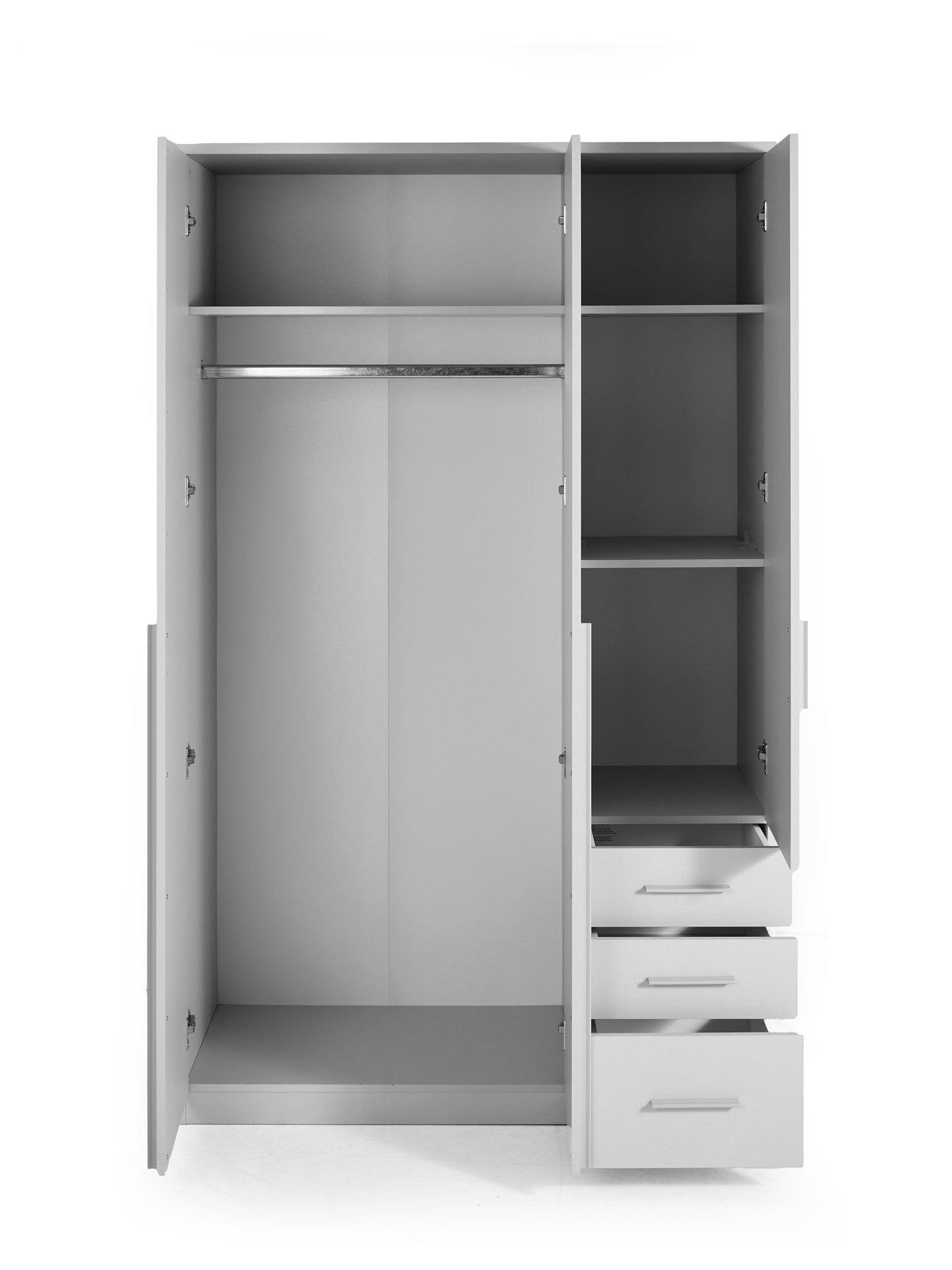 Image 4 of 7 of The Very Collection Murcia 3 Door, 3 Drawer Combi Wardrobe - White