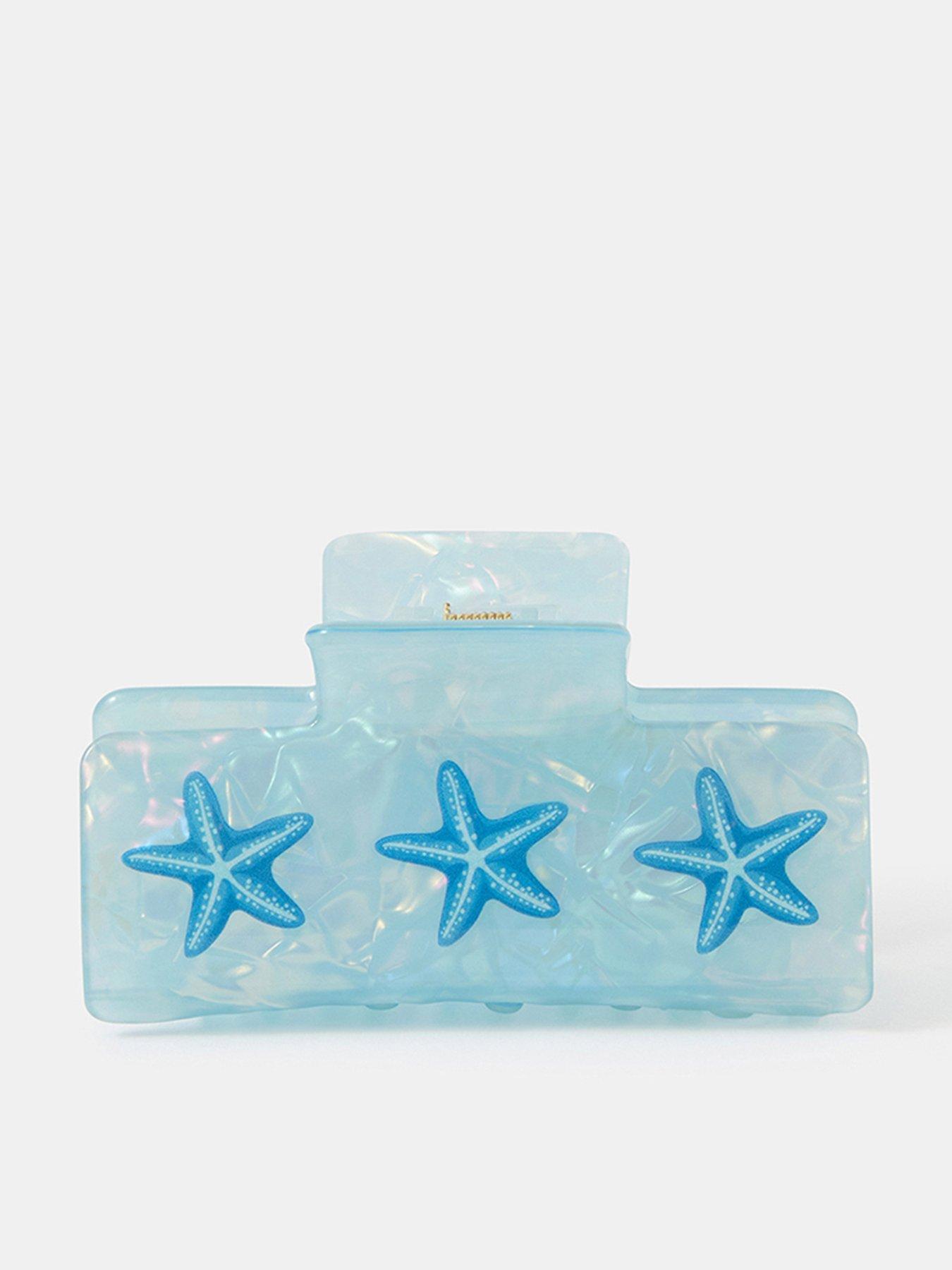 Accessorize Iridescent Starfish Claw Clip - Blue