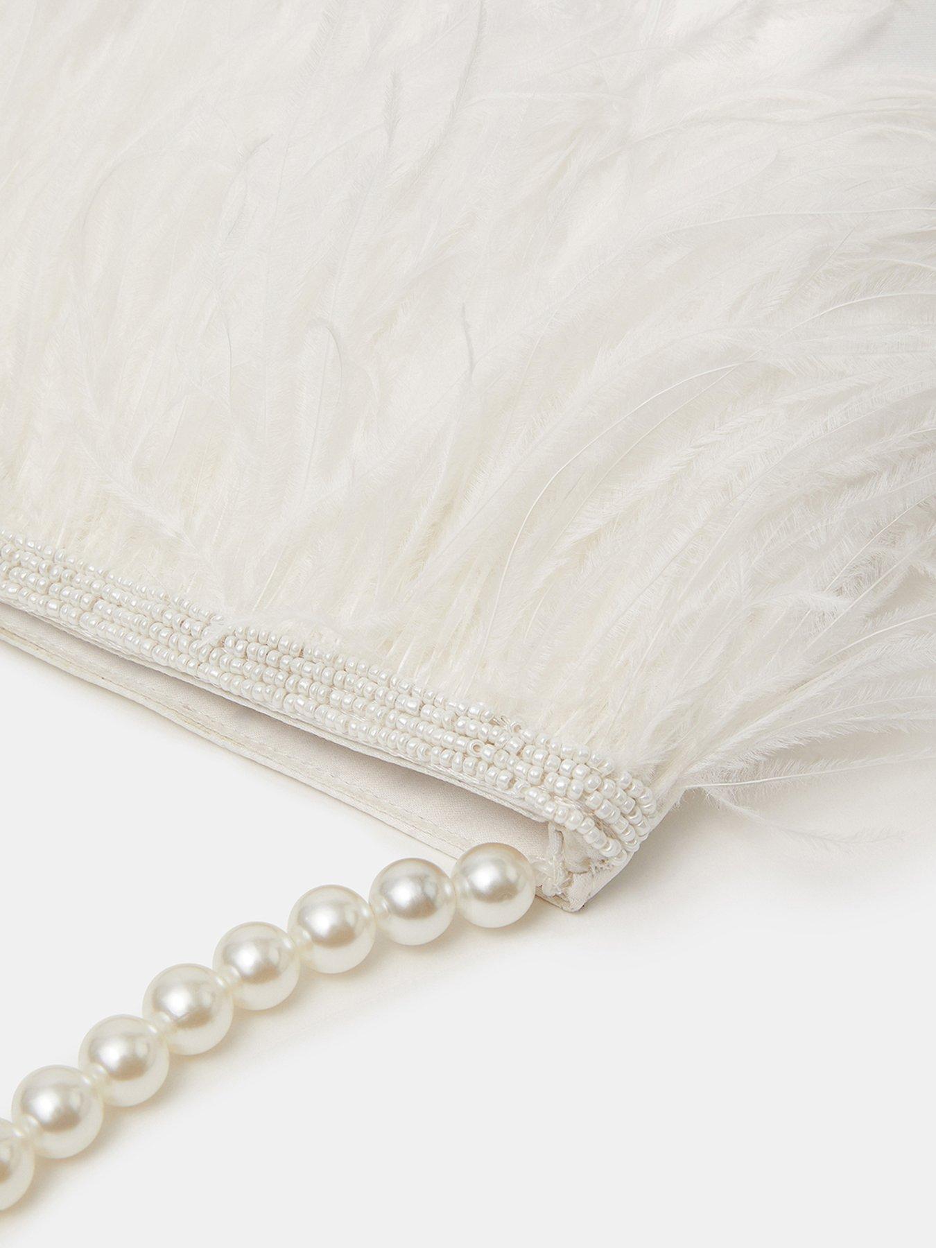 Accessorize Bridal Feather Pearl Handheld Bag - Cream | Very