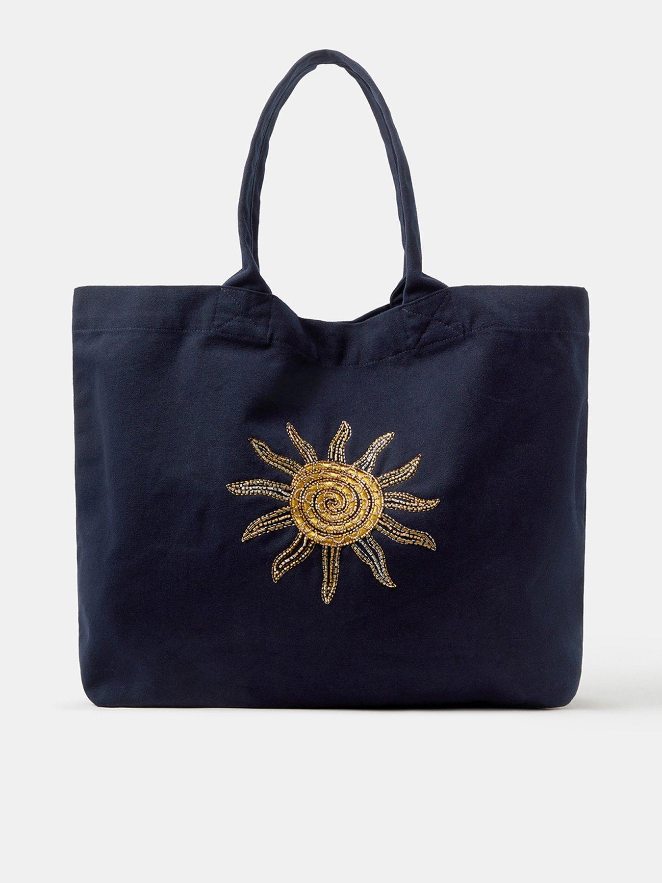 Image 1 of 5 of Accessorize Sun Embellished Shopper Bag - Blue