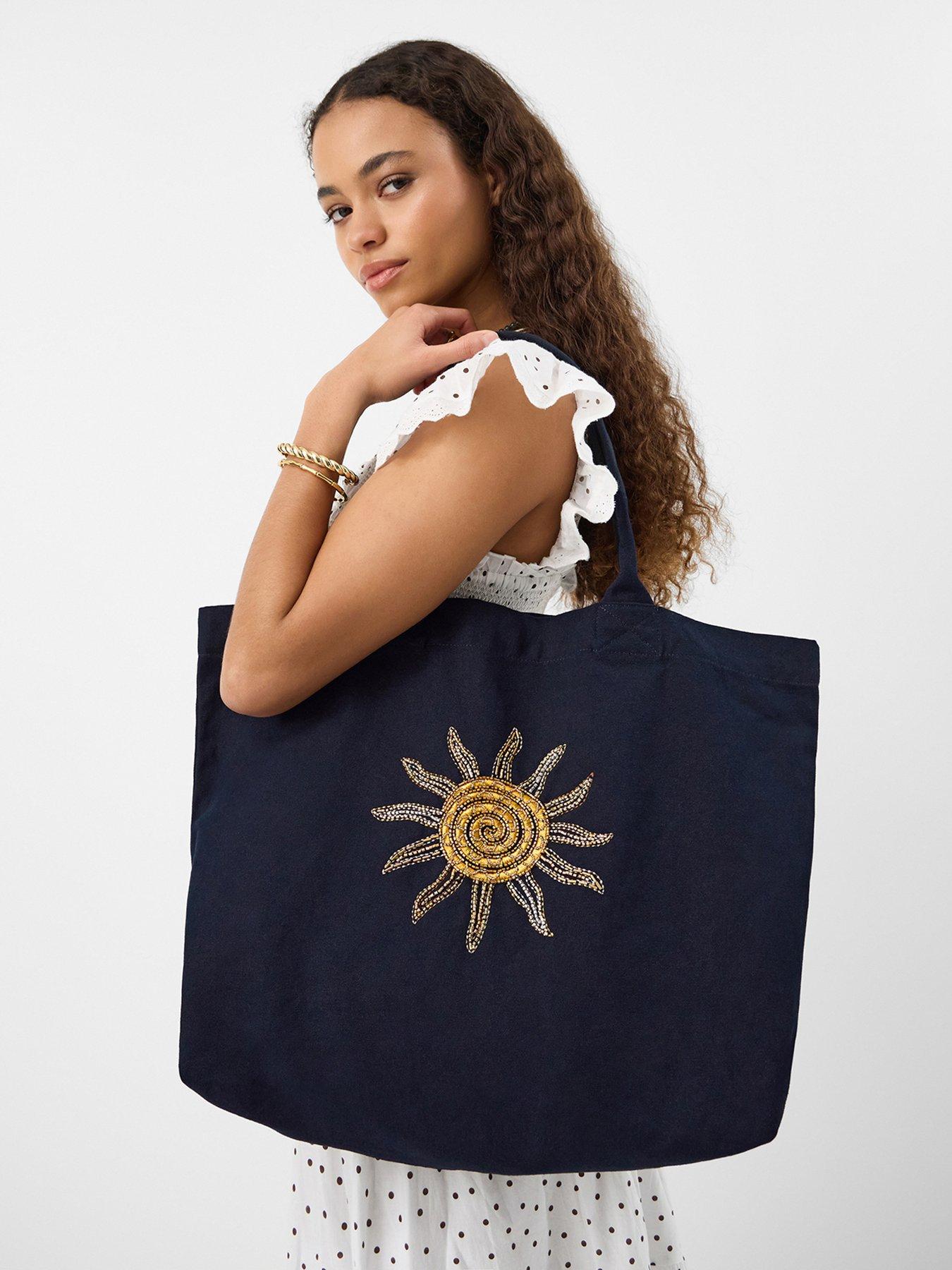 Image 2 of 5 of Accessorize Sun Embellished Shopper Bag - Blue
