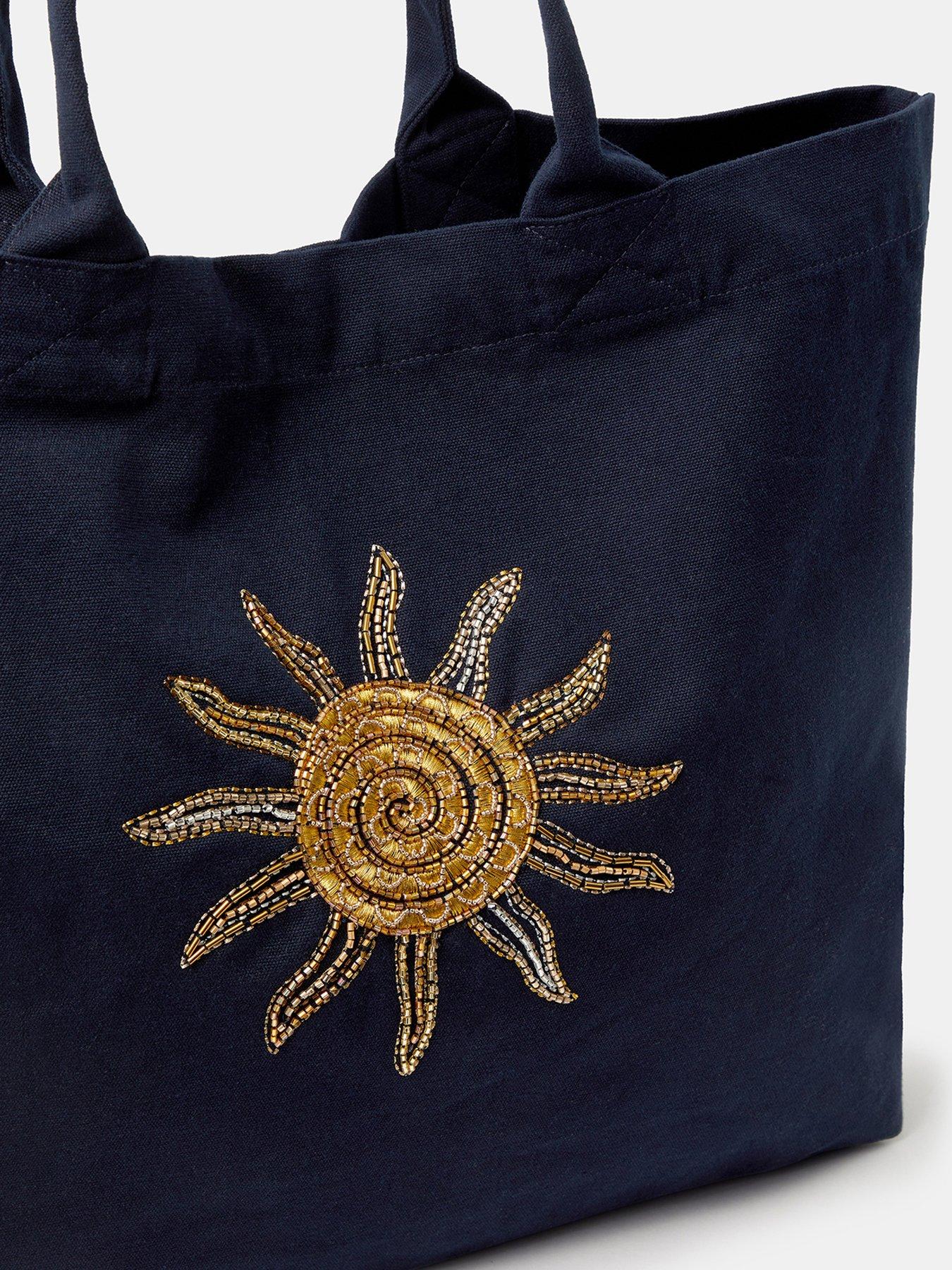 Image 5 of 5 of Accessorize Sun Embellished Shopper Bag - Blue