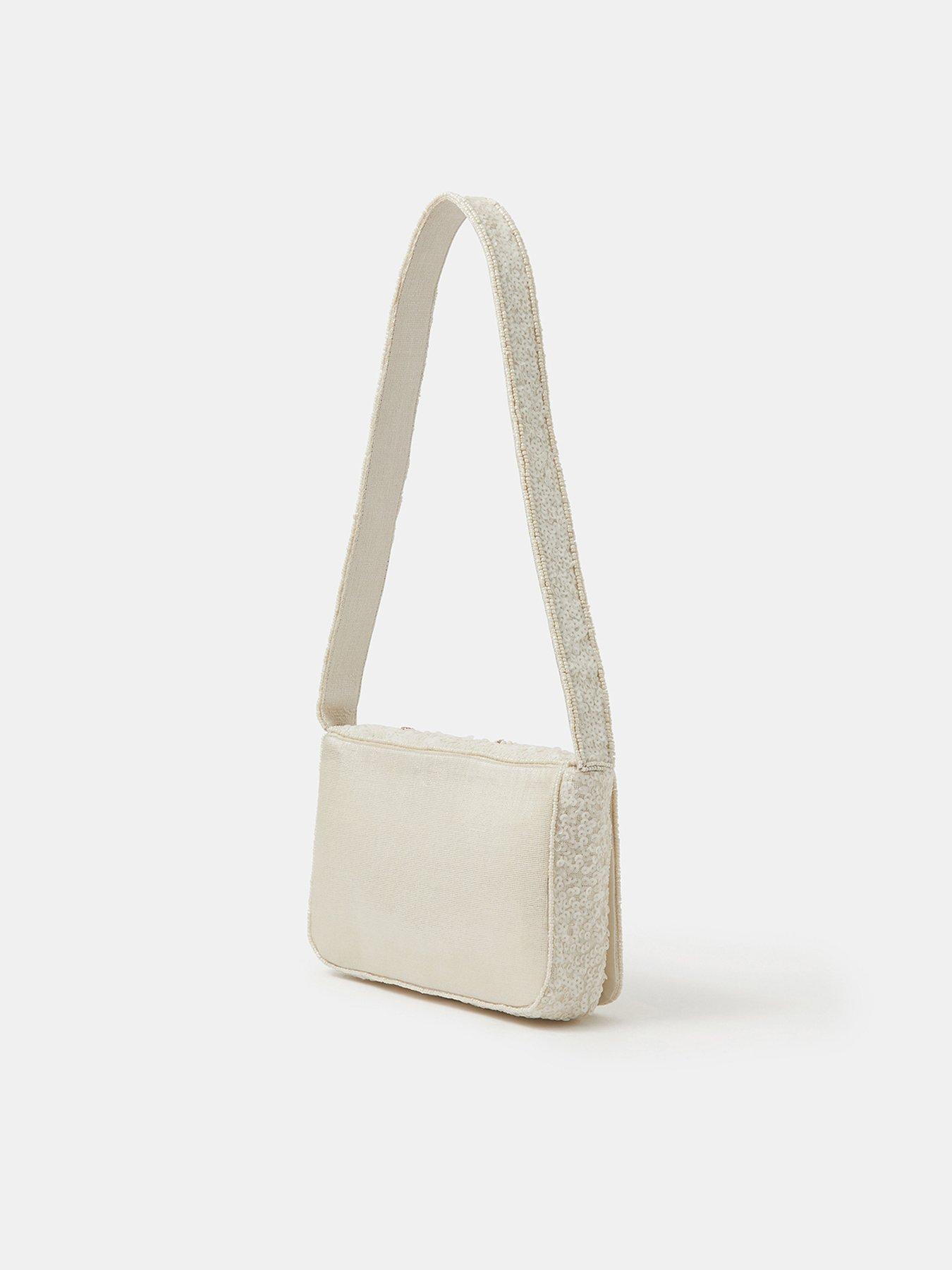 Image 2 of 4 of Accessorize Seashell Sequin Shoulder Bag - Cream