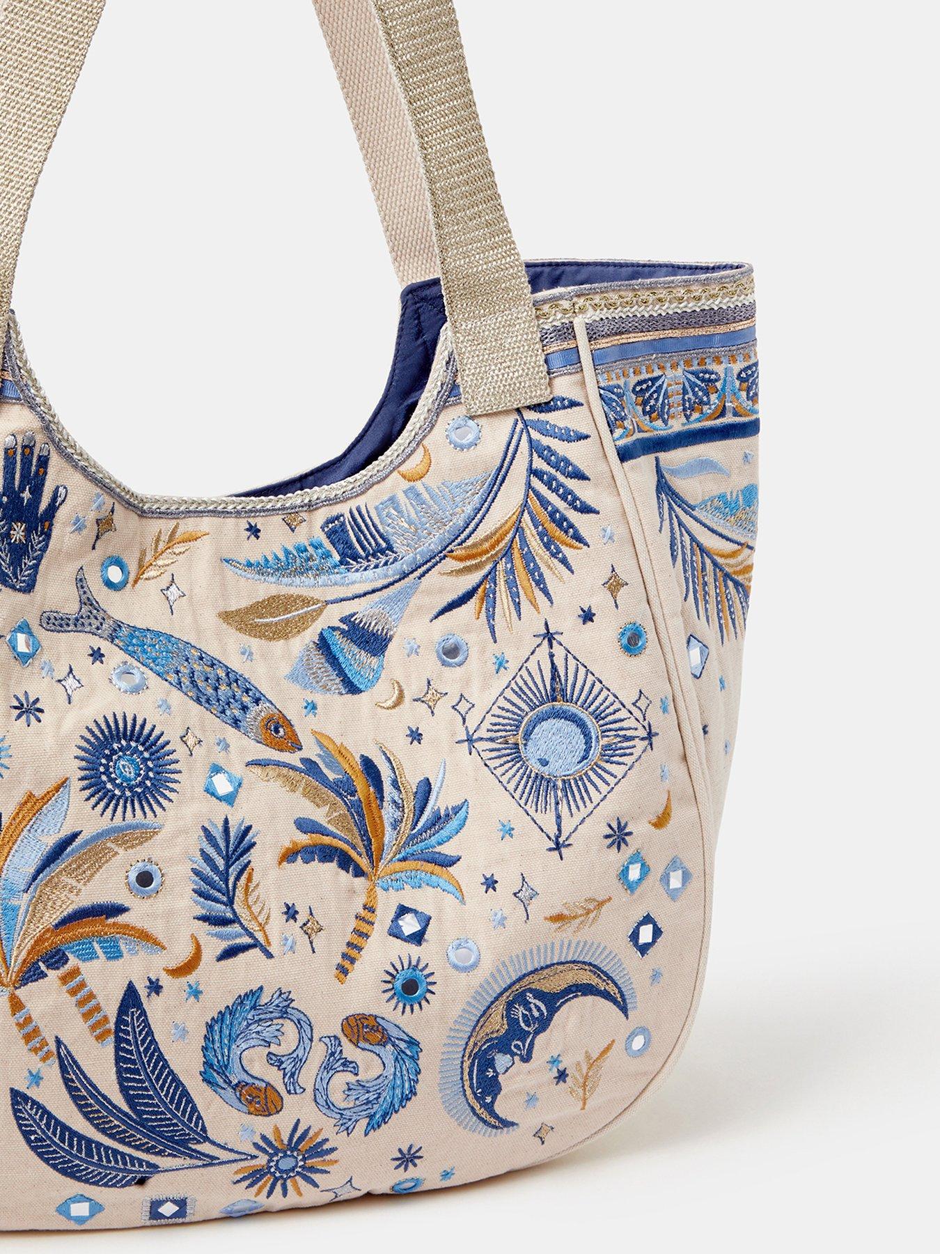 Image 4 of 5 of Accessorize Celestial Embroidered Tote Bag