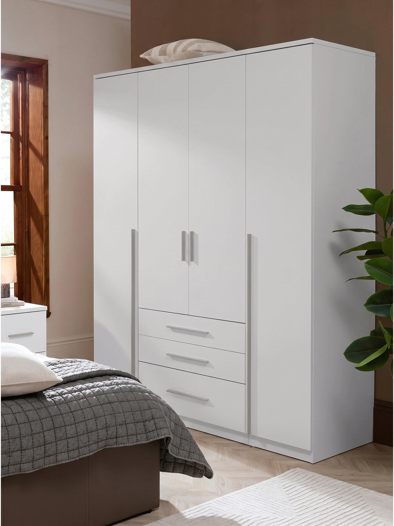 Image 1 of 7 of The Very Collection Murcia 4 Door,&nbsp;3 Drawer Combi Wardrobe - White