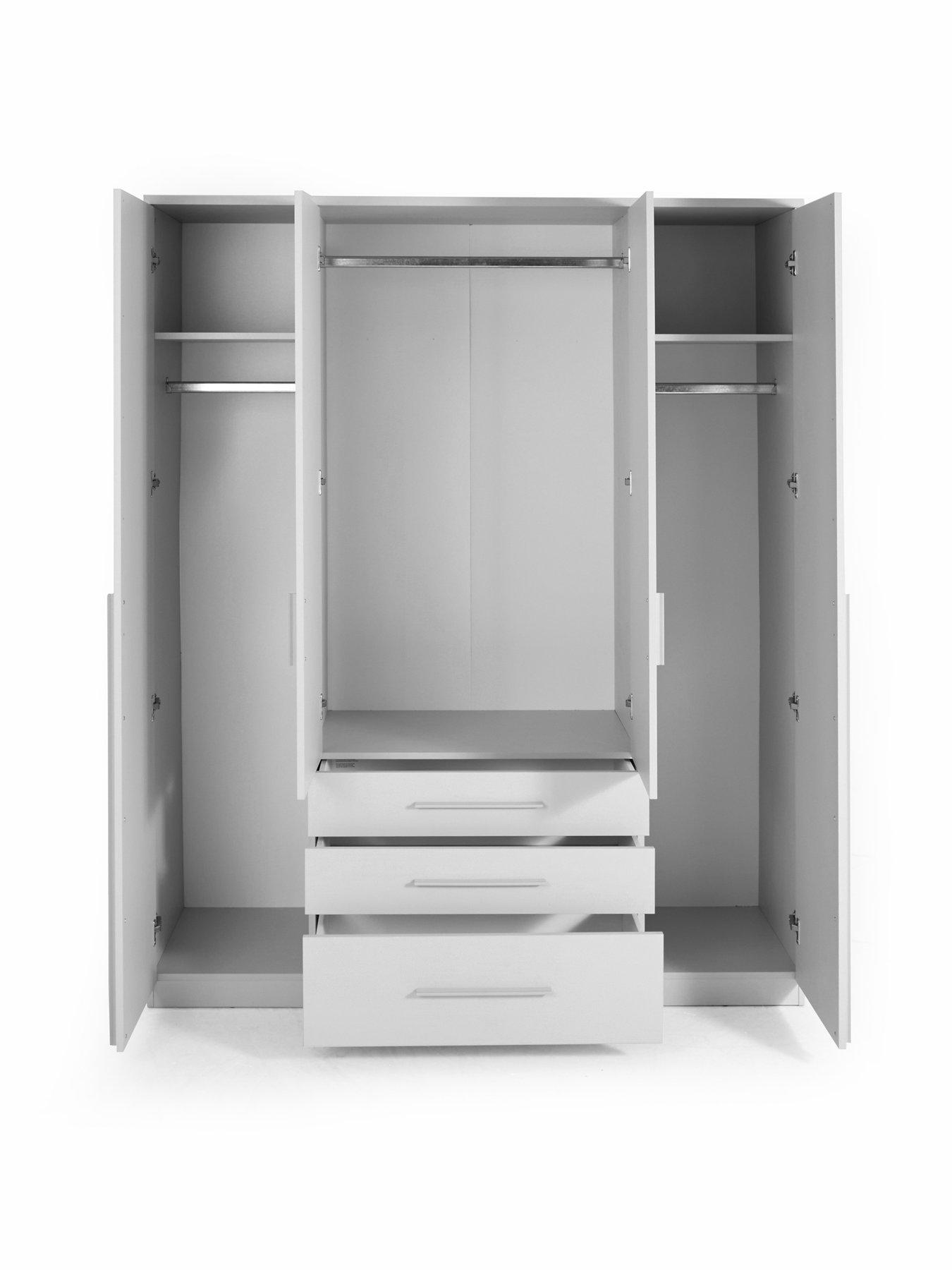 Image 4 of 7 of The Very Collection Murcia 4 Door,&nbsp;3 Drawer Combi Wardrobe - White