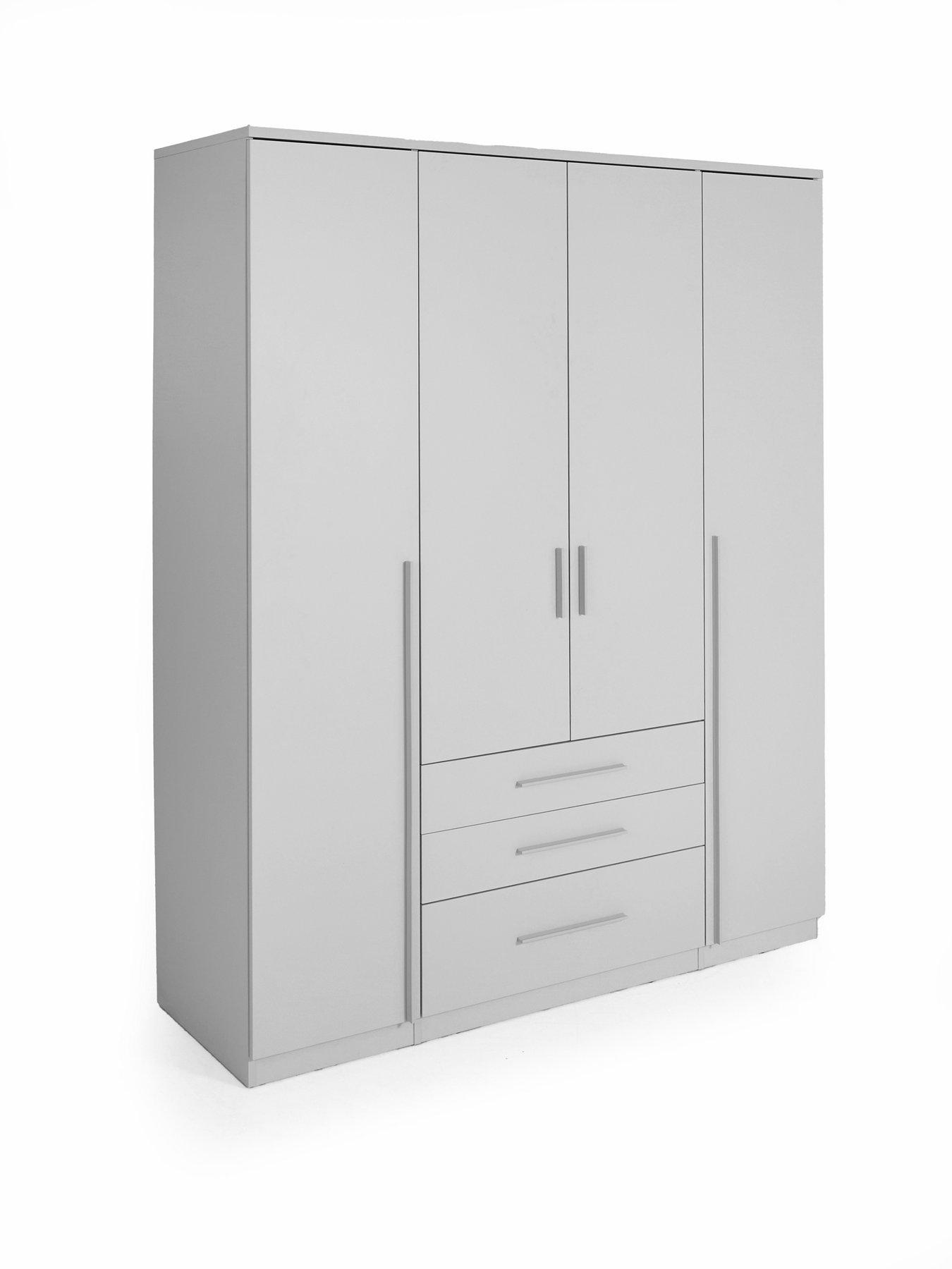 Image 5 of 7 of The Very Collection Murcia 4 Door,&nbsp;3 Drawer Combi Wardrobe - White