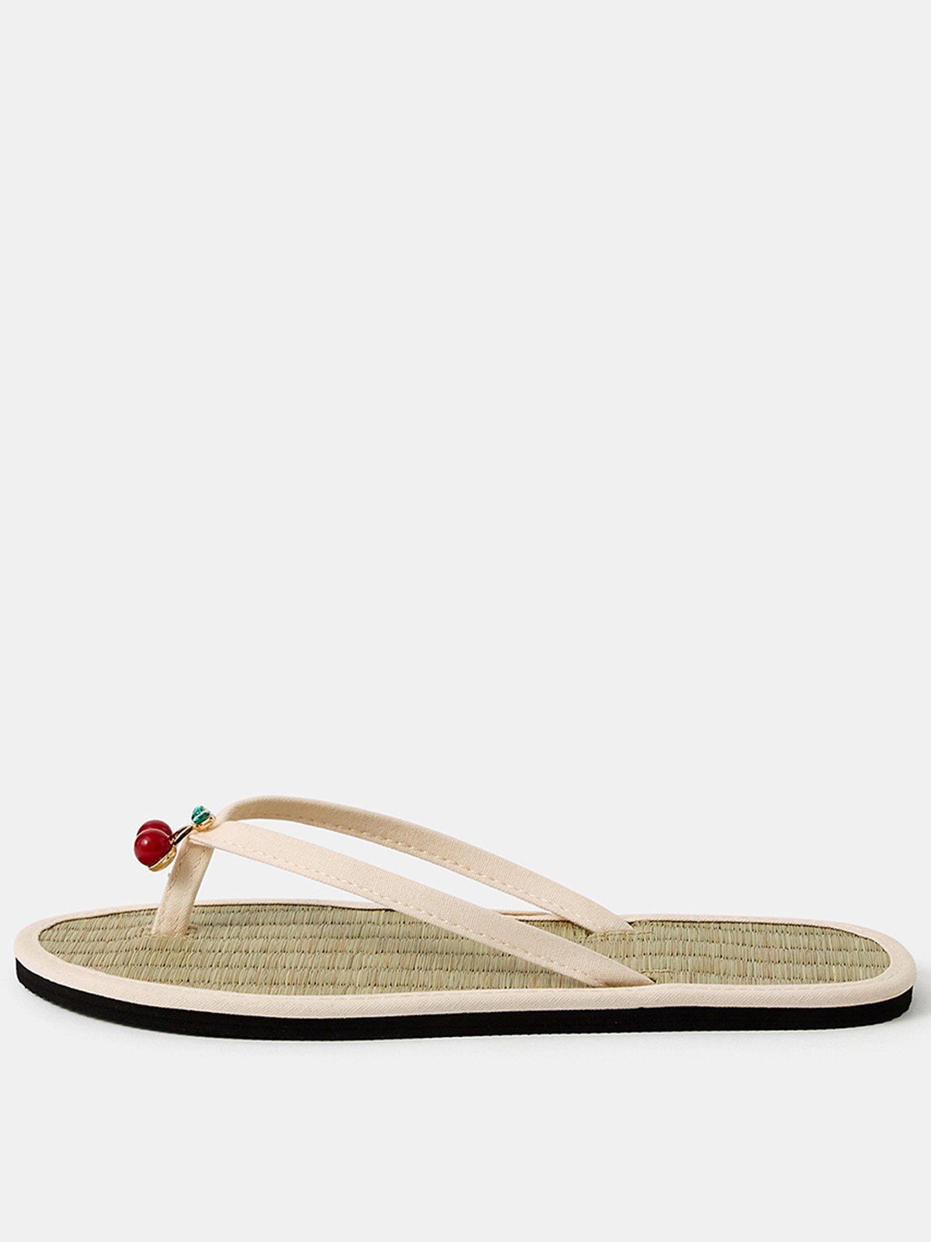 Accessorize Cherry Charm Seagrass Flip Flops