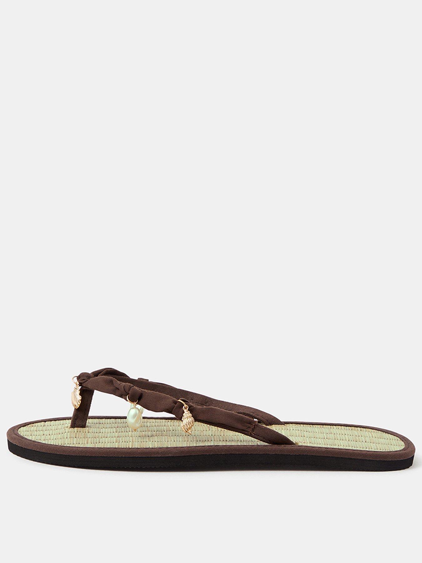 Accessorize Shell Charm Seagrass Flip Flops