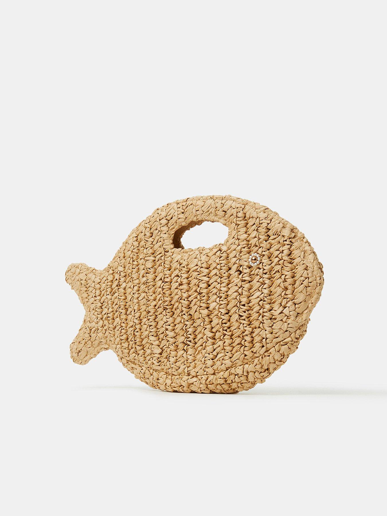 Image 3 of 5 of Accessorize Raffia Fish Clutch
