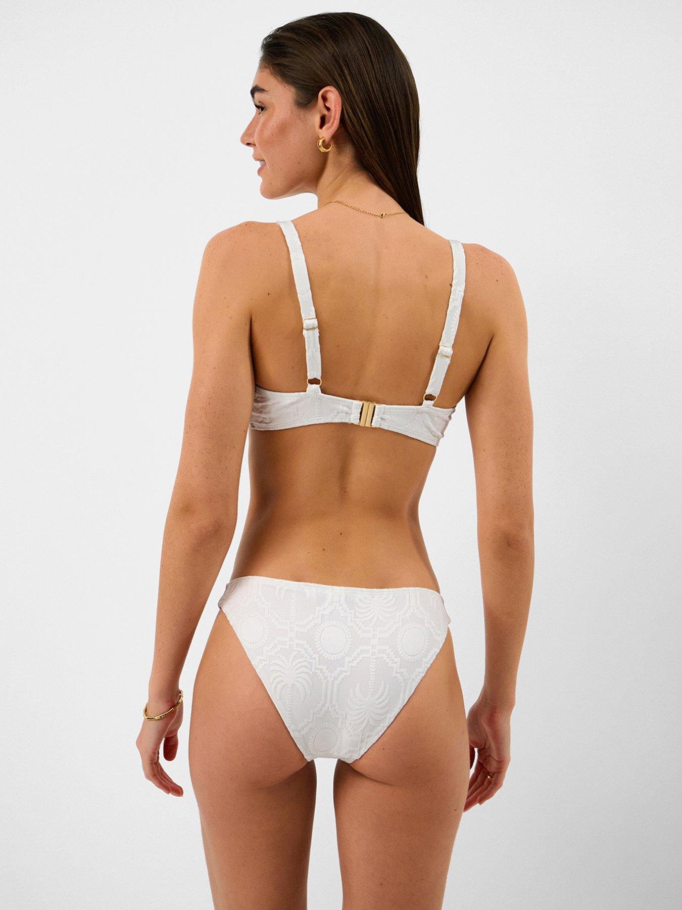 Image 2 of 5 of Accessorize White Jacquard Gold Trim
