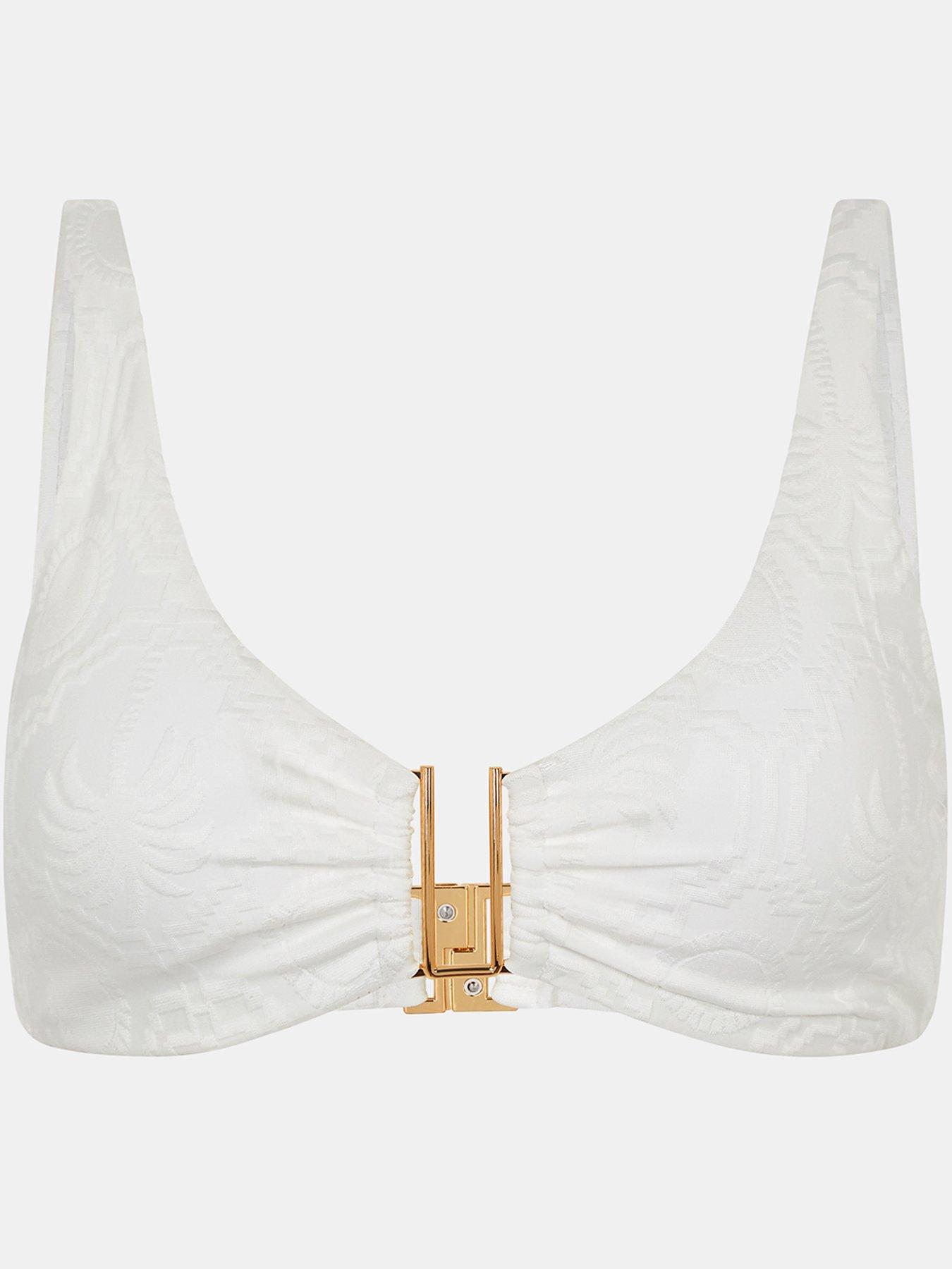 Image 5 of 5 of Accessorize White Jacquard Gold Trim