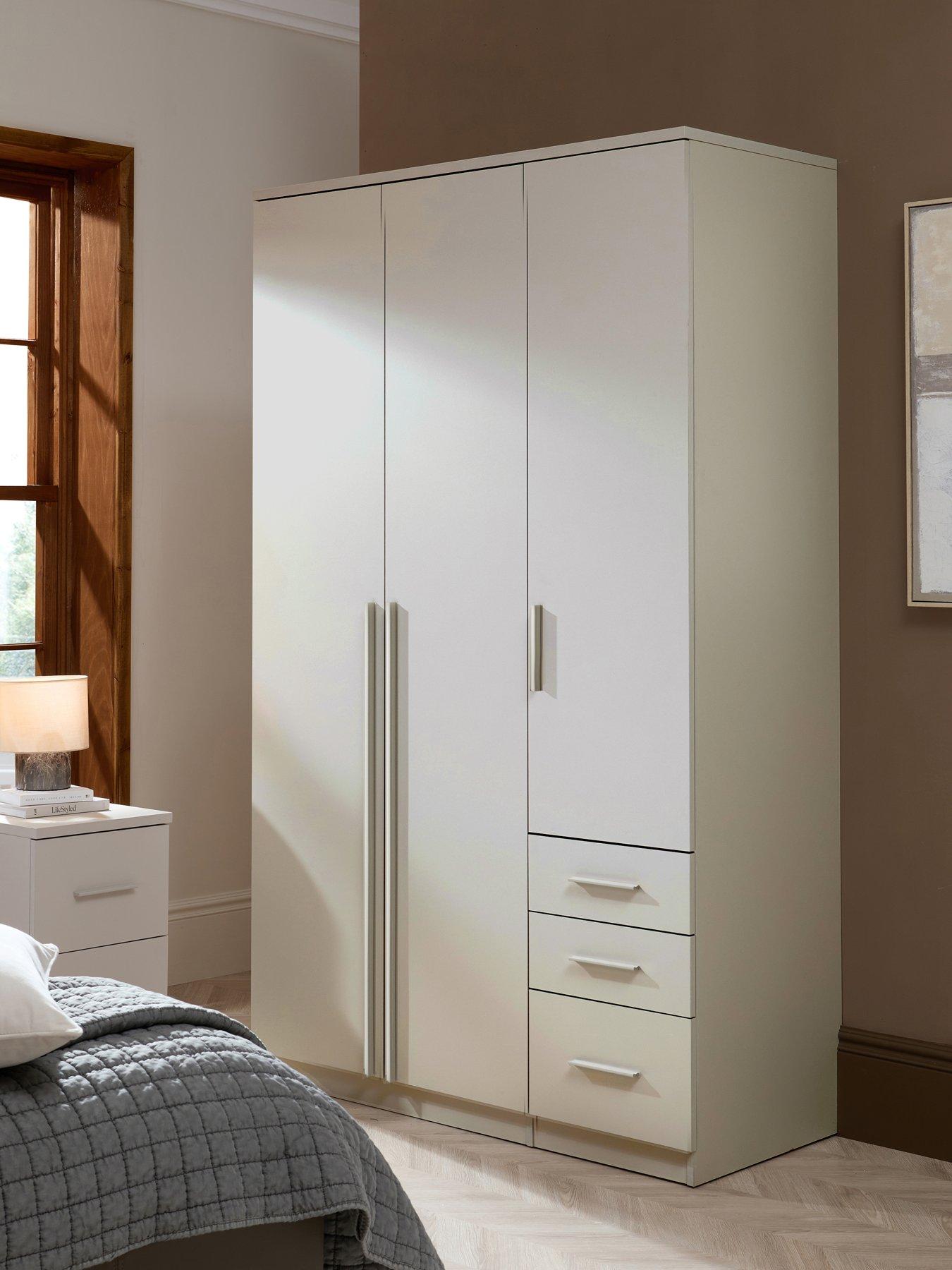 The Very Collection Murcia 3 Door, 3 Drawer Combi Wardrobe - Oatmeal