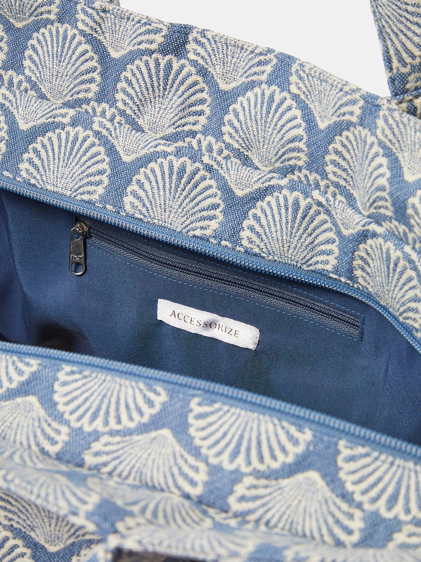 Accessorize Shell Print Weekend Bag - Blue | Very