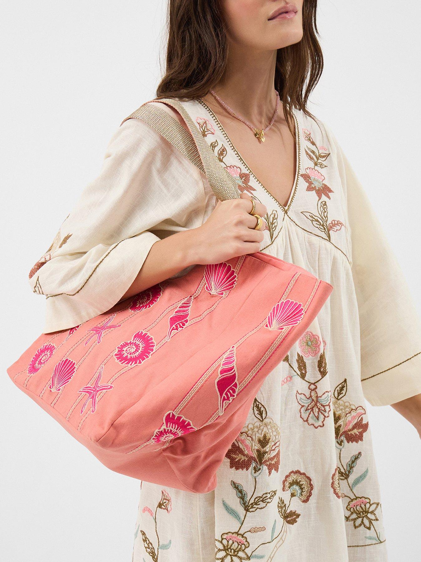 Accessorize Embroidered Seashell Tote - Orange | Very