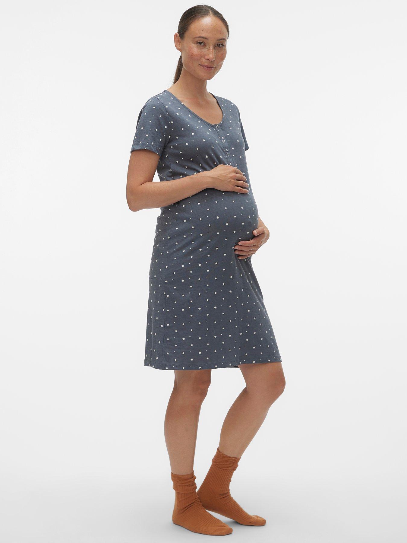 Mamalicious Maternity Night Gown, Stormy Weather, Size Xs, Women