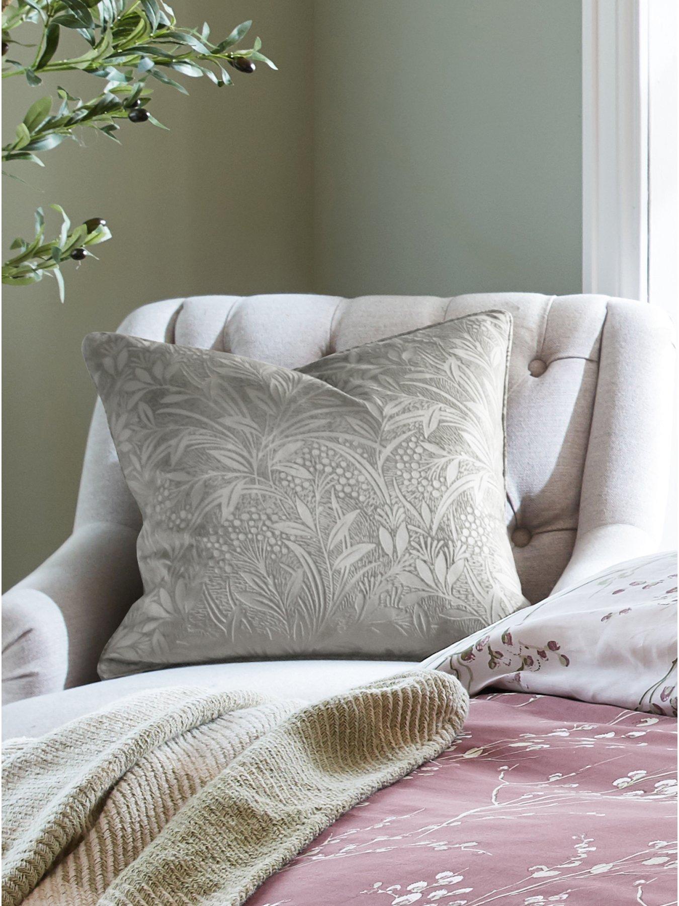 Laura Ashley Barley Embossed Microfibre Filled Cushion 50x50cm