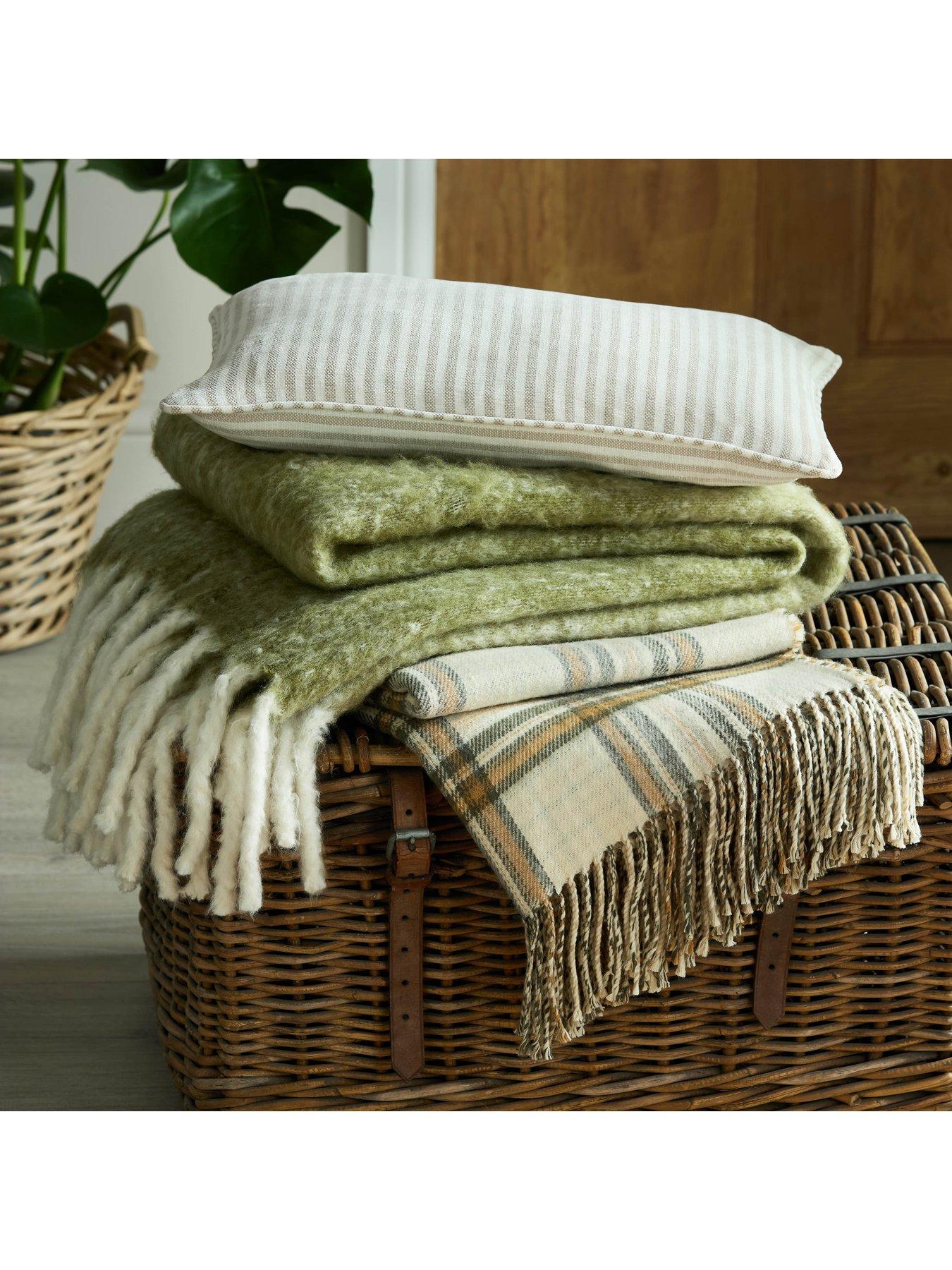 Image 5 of 5 of Laura Ashley Padbury Check Throw 150cm x 200cm Olive