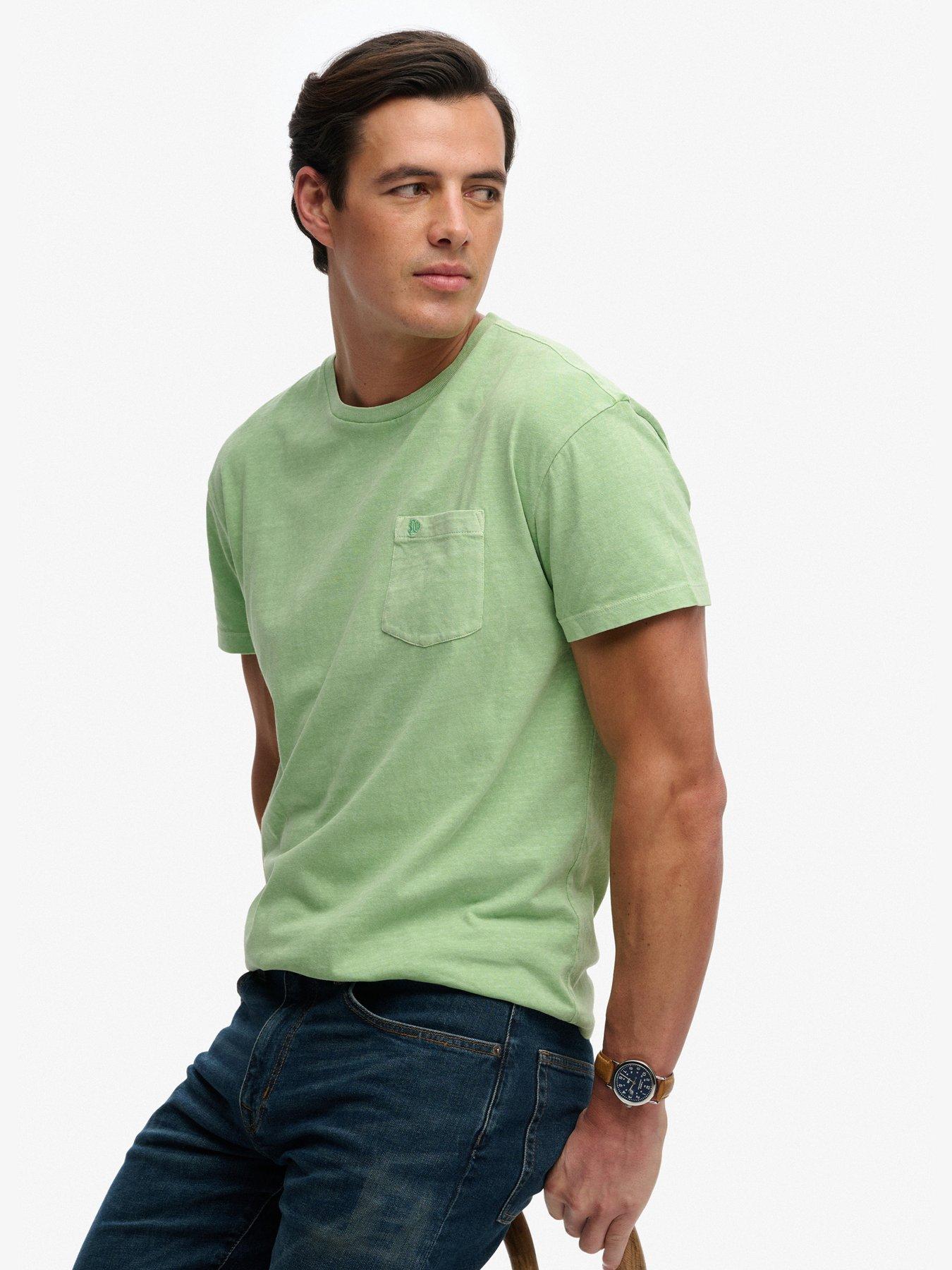 Image 2 of 6 of Superdry Cotton Classic Linen Pocket T-Shirt - Green