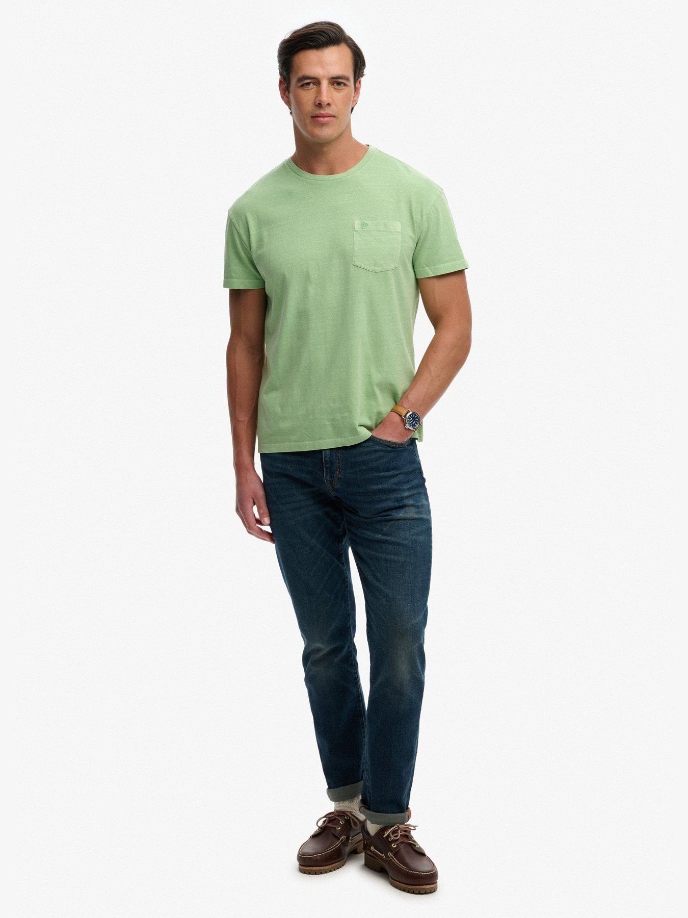 Image 3 of 6 of Superdry Cotton Classic Linen Pocket T-Shirt - Green