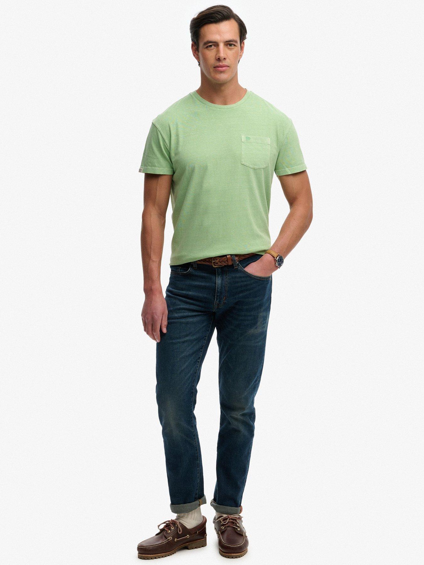 Image 4 of 6 of Superdry Cotton Classic Linen Pocket T-Shirt - Green