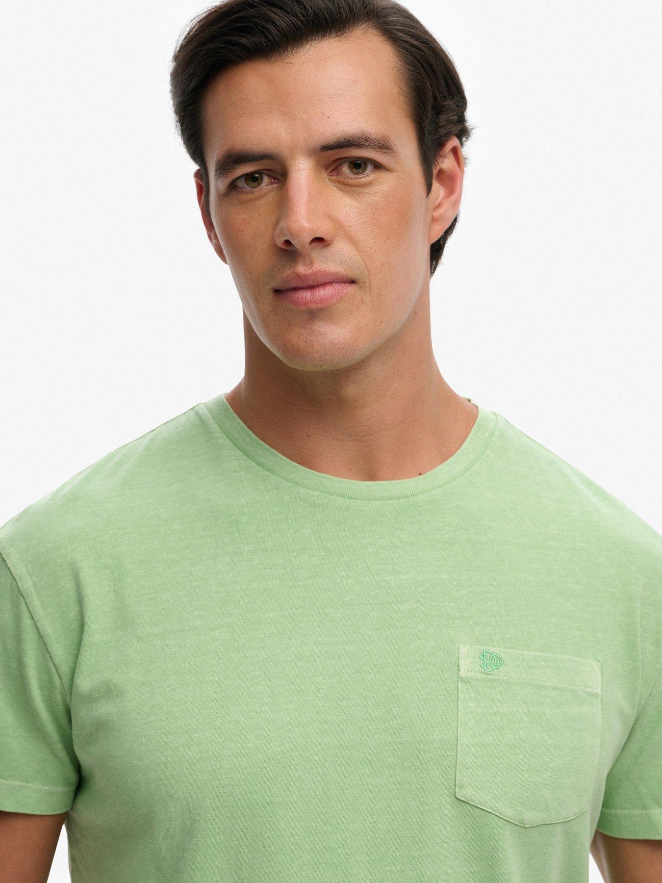 Image 5 of 6 of Superdry Cotton Classic Linen Pocket T-Shirt - Green